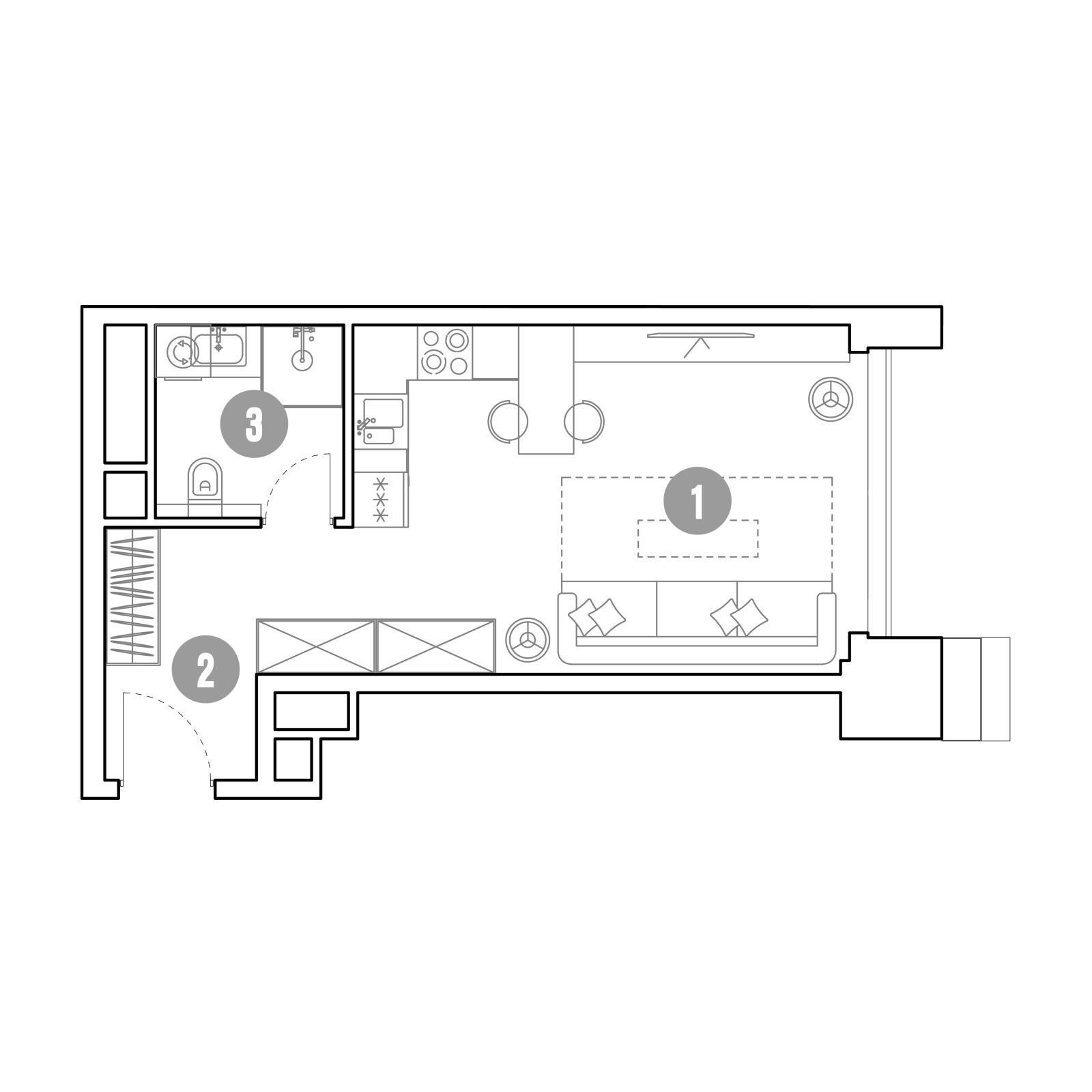 Планировка: студия, 31,8 м²