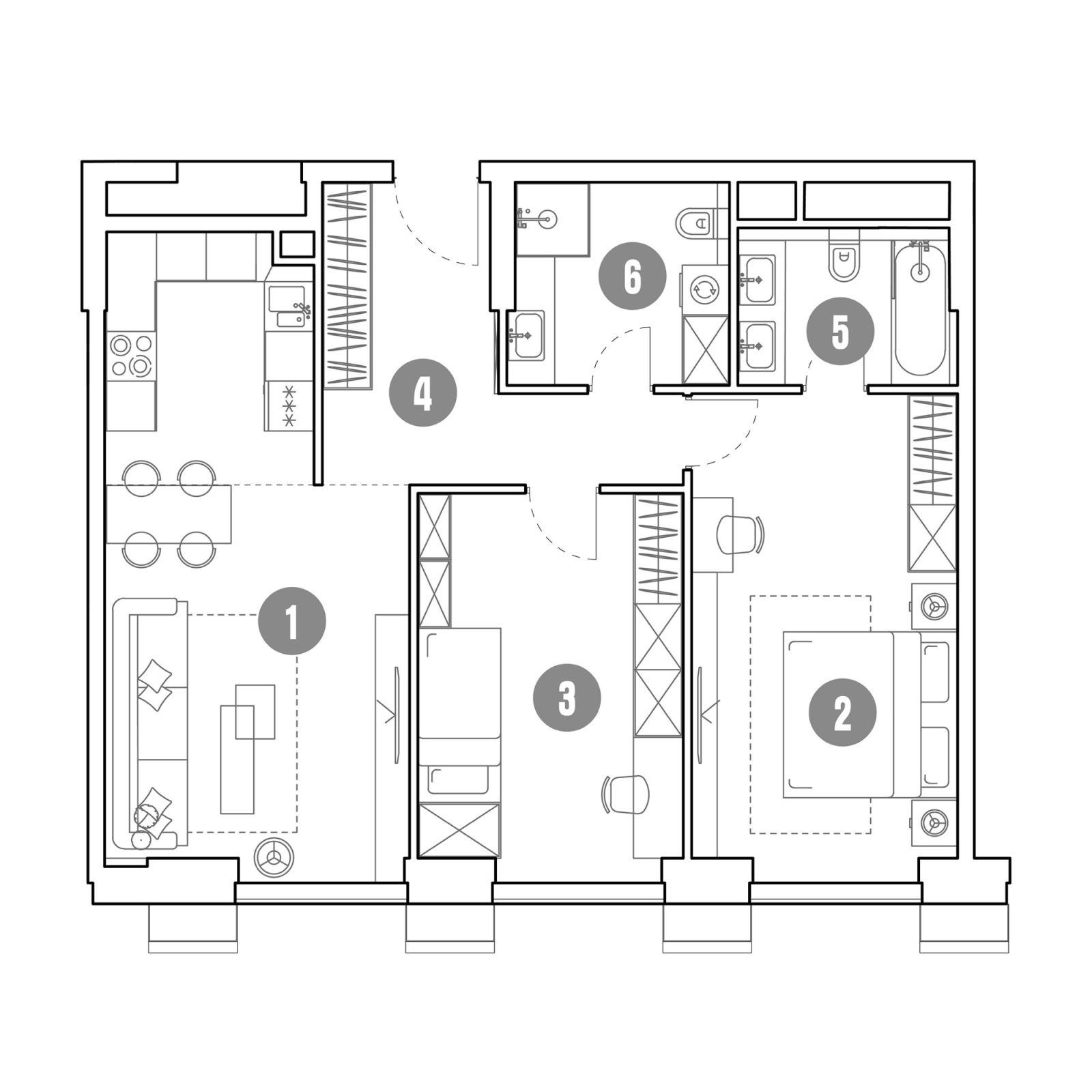 Планировка: 3-комнатная квартира, 79,3 м²