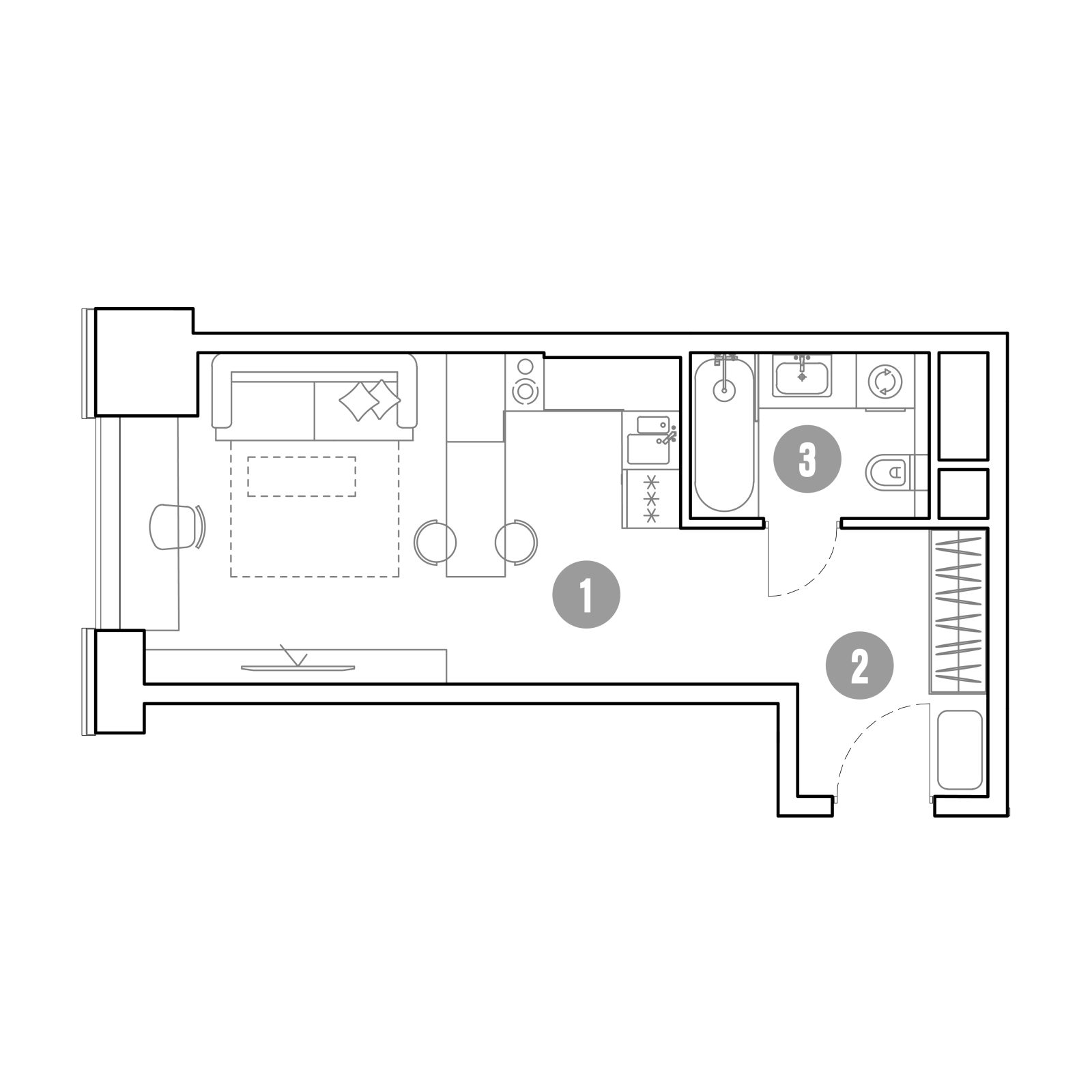 Планировка: студия, 30,4 м²