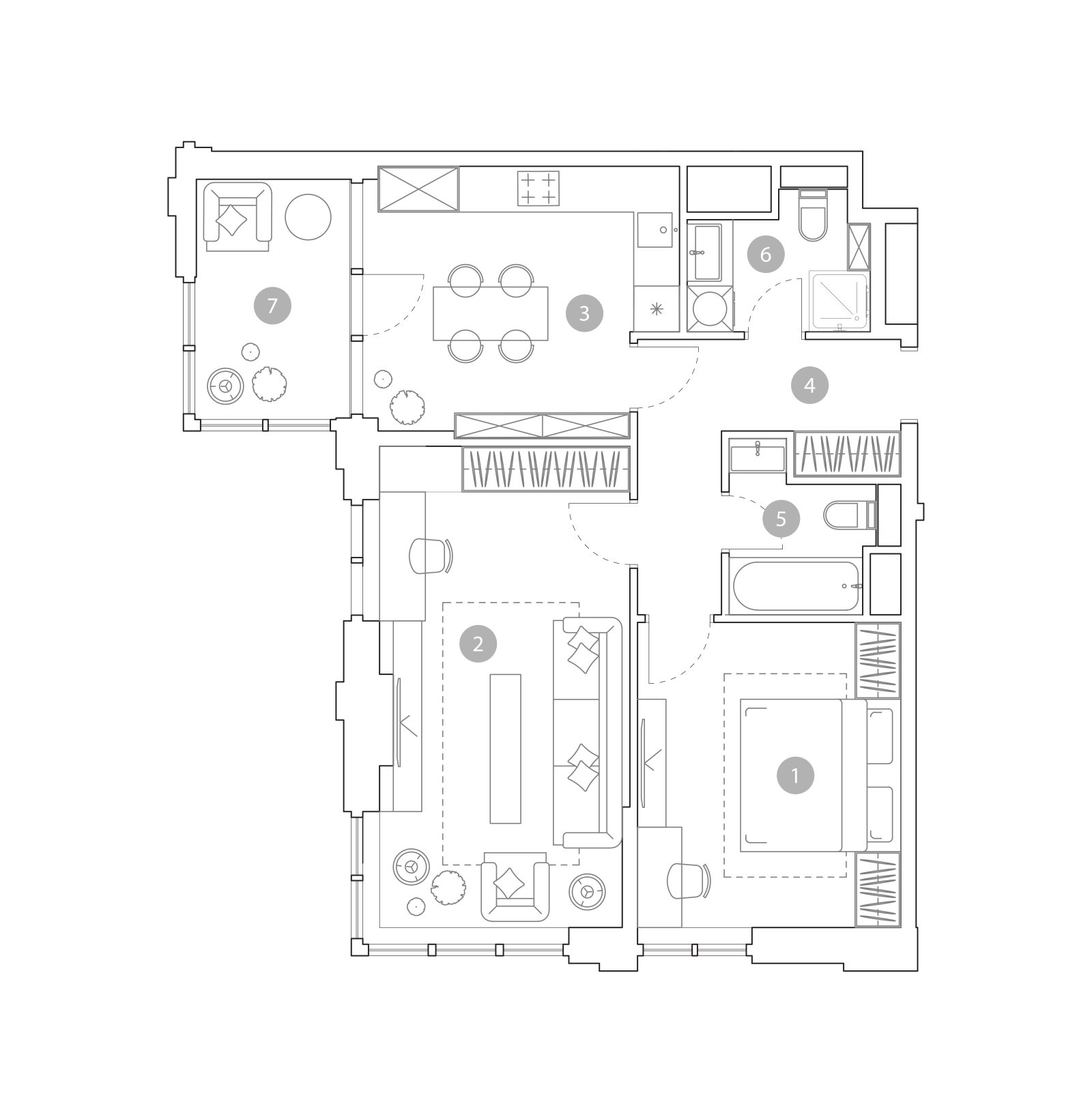 Планировка: 2-комнатная квартира, 68,4 м²