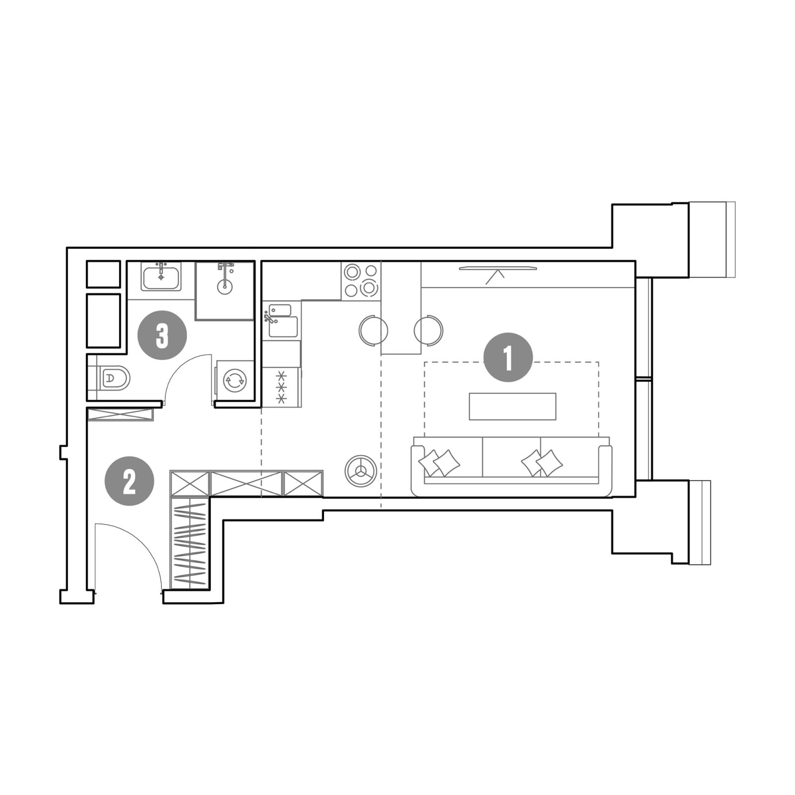 Планировка: студия, 31,0 м²