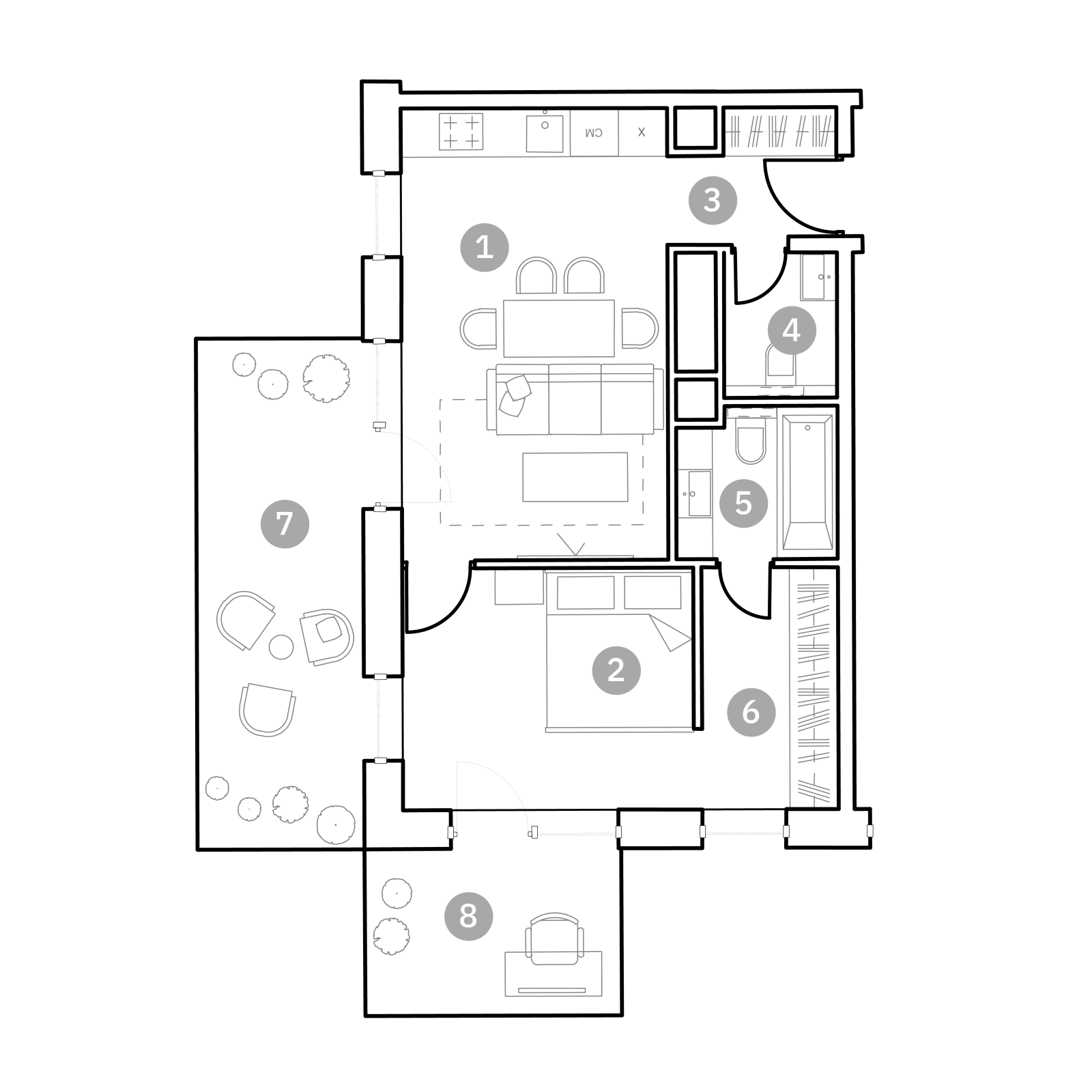 Планировка: 2-комнатная квартира, 61,5 м²