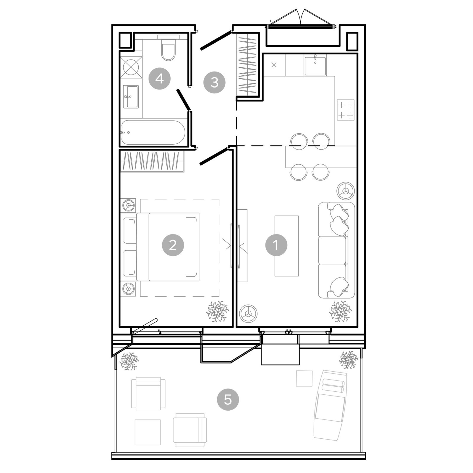 Планировка: 2-комнатная квартира, 50,8 м²
