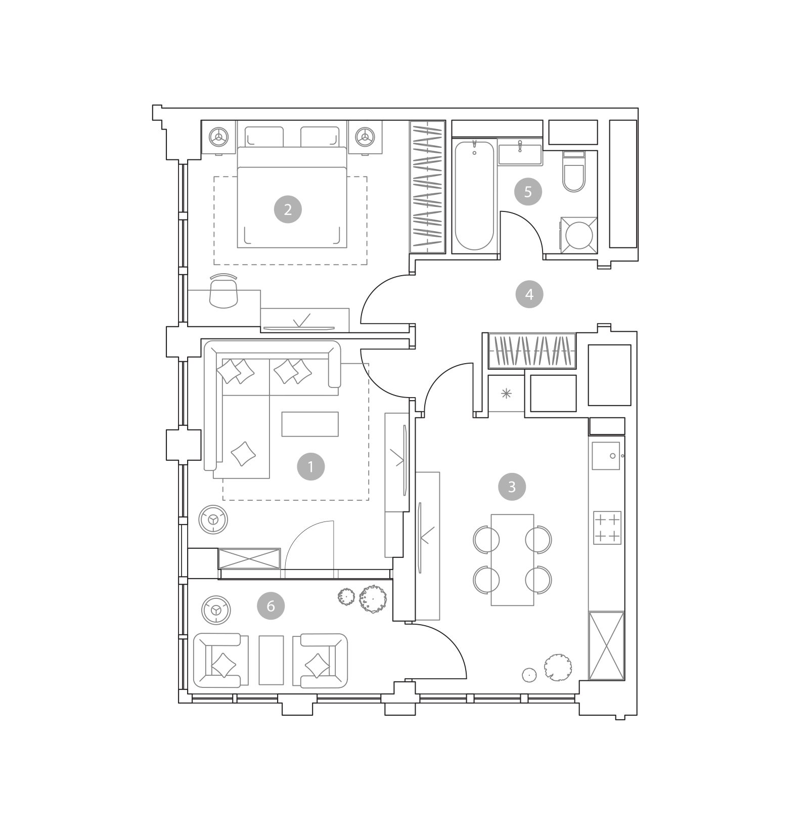 Планировка: 2-комнатная квартира, 56,9 м²