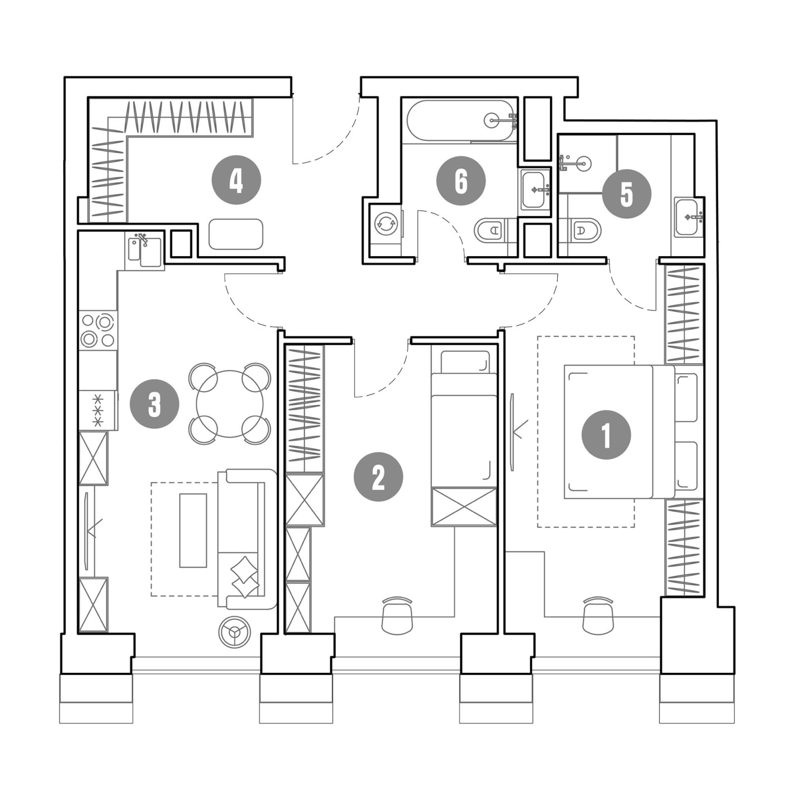Планировка: 2-комнатная квартира, 72,2 м²
