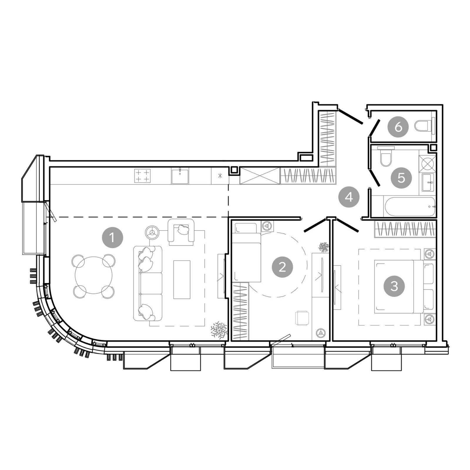 Планировка: 3-комнатная квартира, 80,2 м²