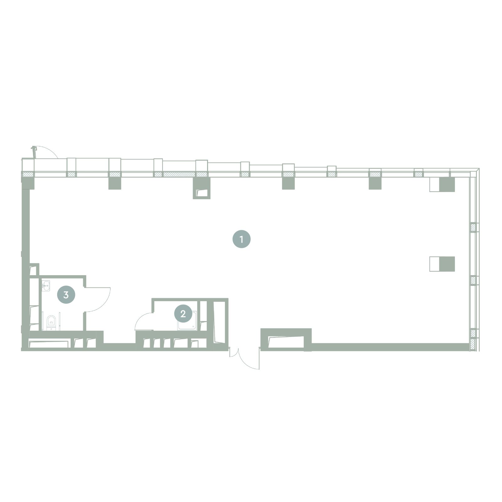 Планировка: студия, 115,1 м²