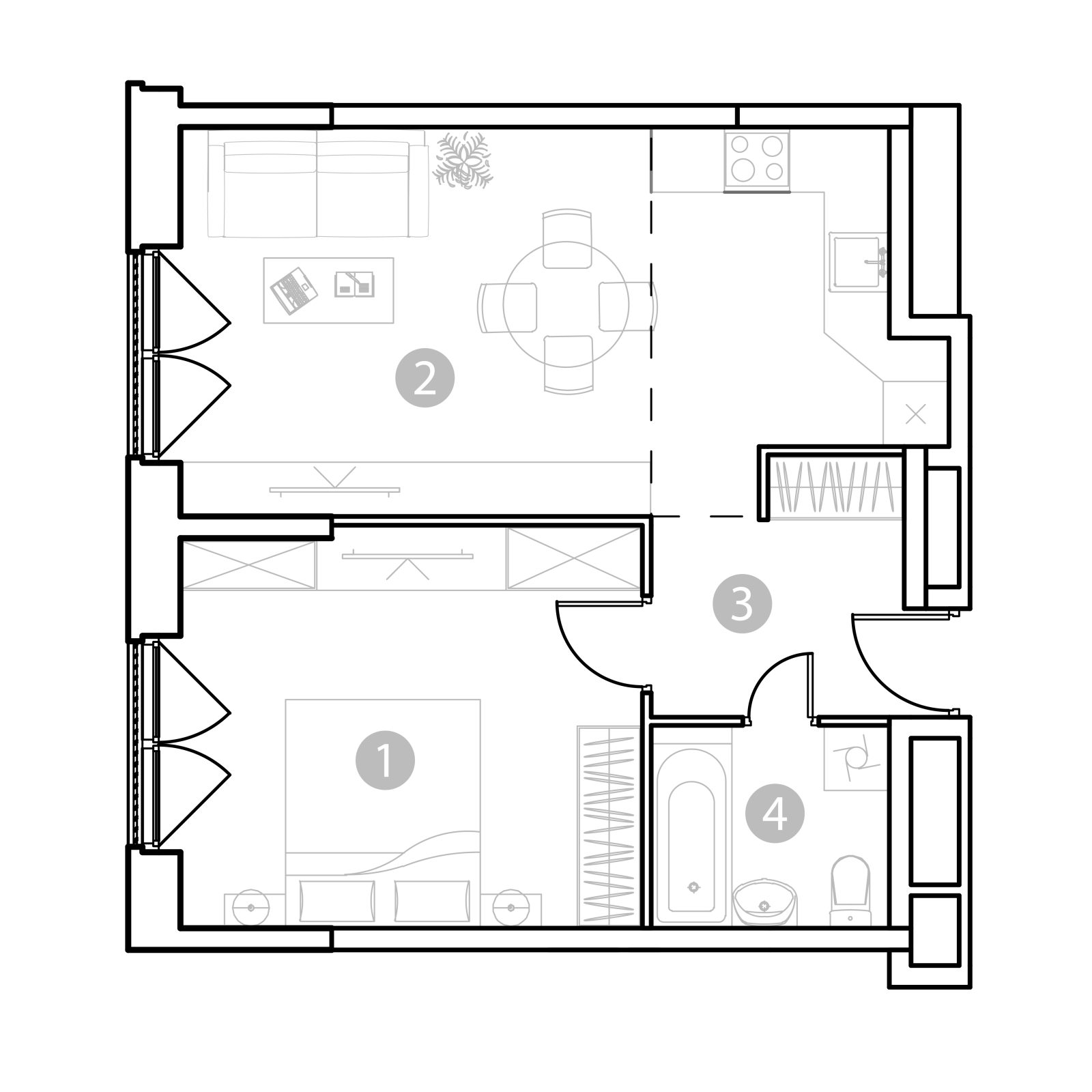 Планировка: 2-комнатная квартира, 50,0 м²