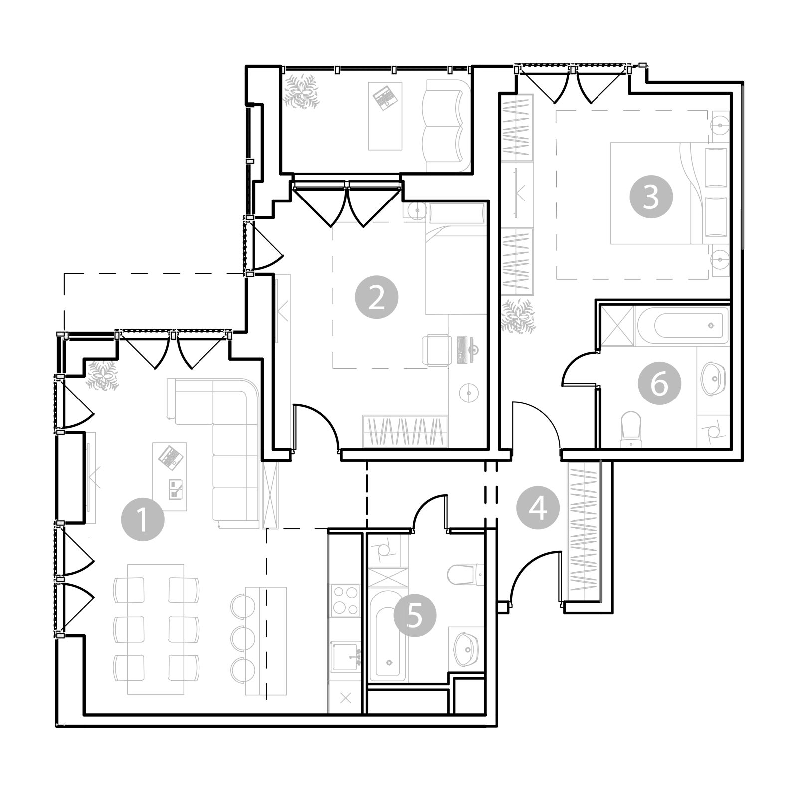 Планировка: 3-комнатная квартира, 92,1 м²