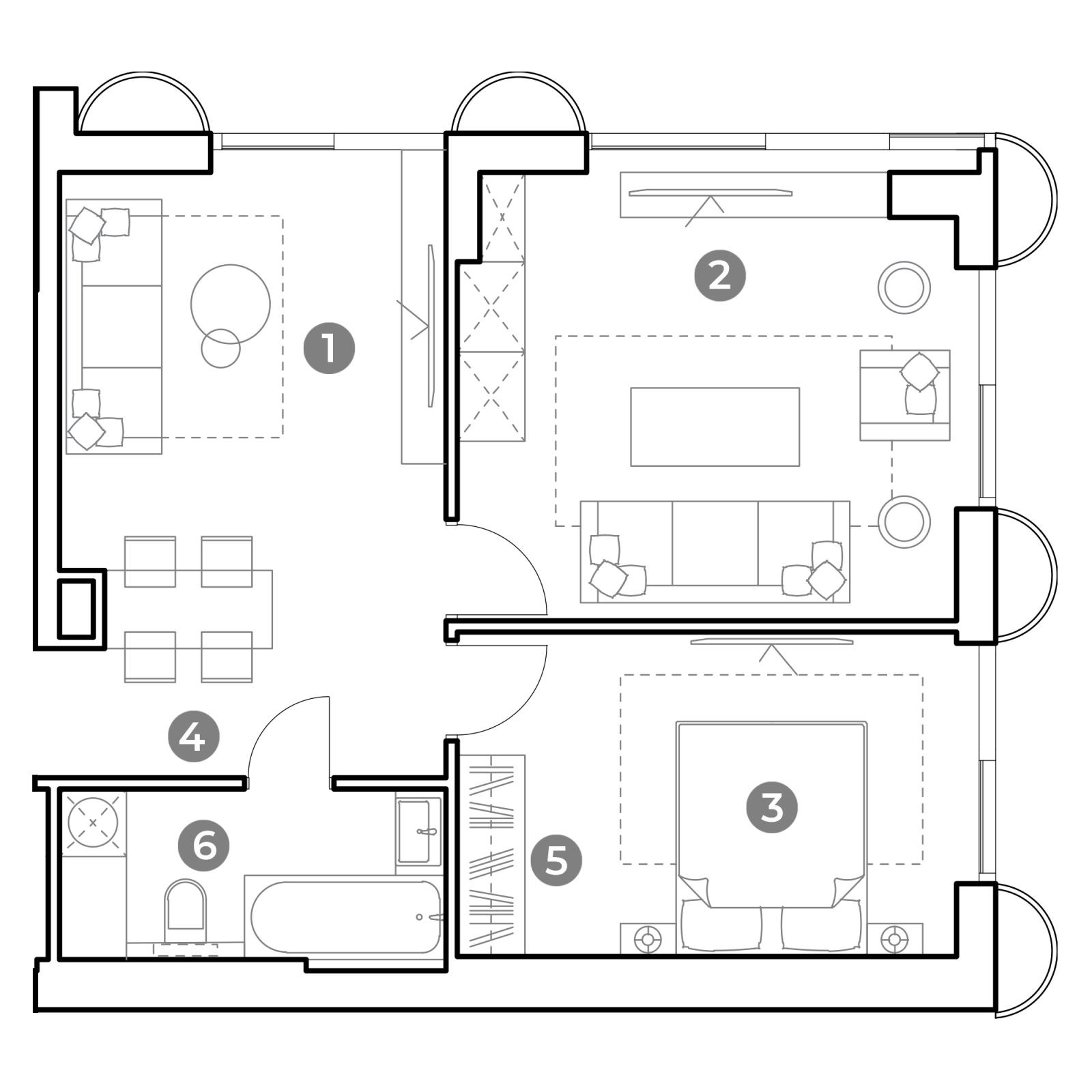 Планировка: 3-комнатная квартира, 68,1 м²