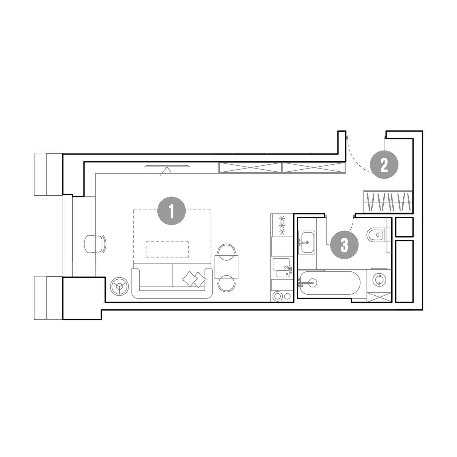 Планировка: студия, 30,9 м²