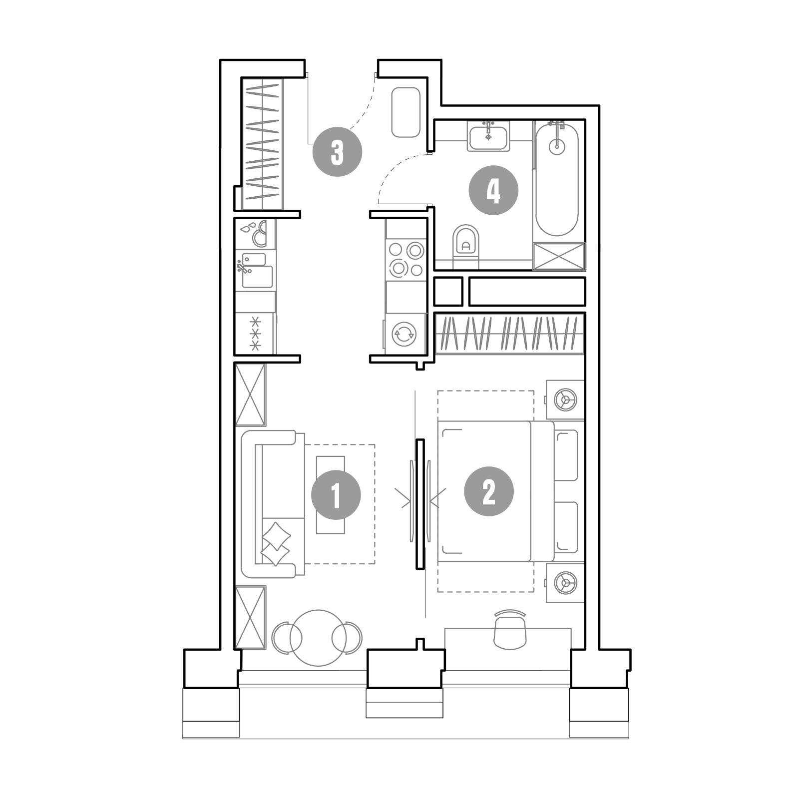 Планировка: 2-комнатная квартира, 38,0 м²