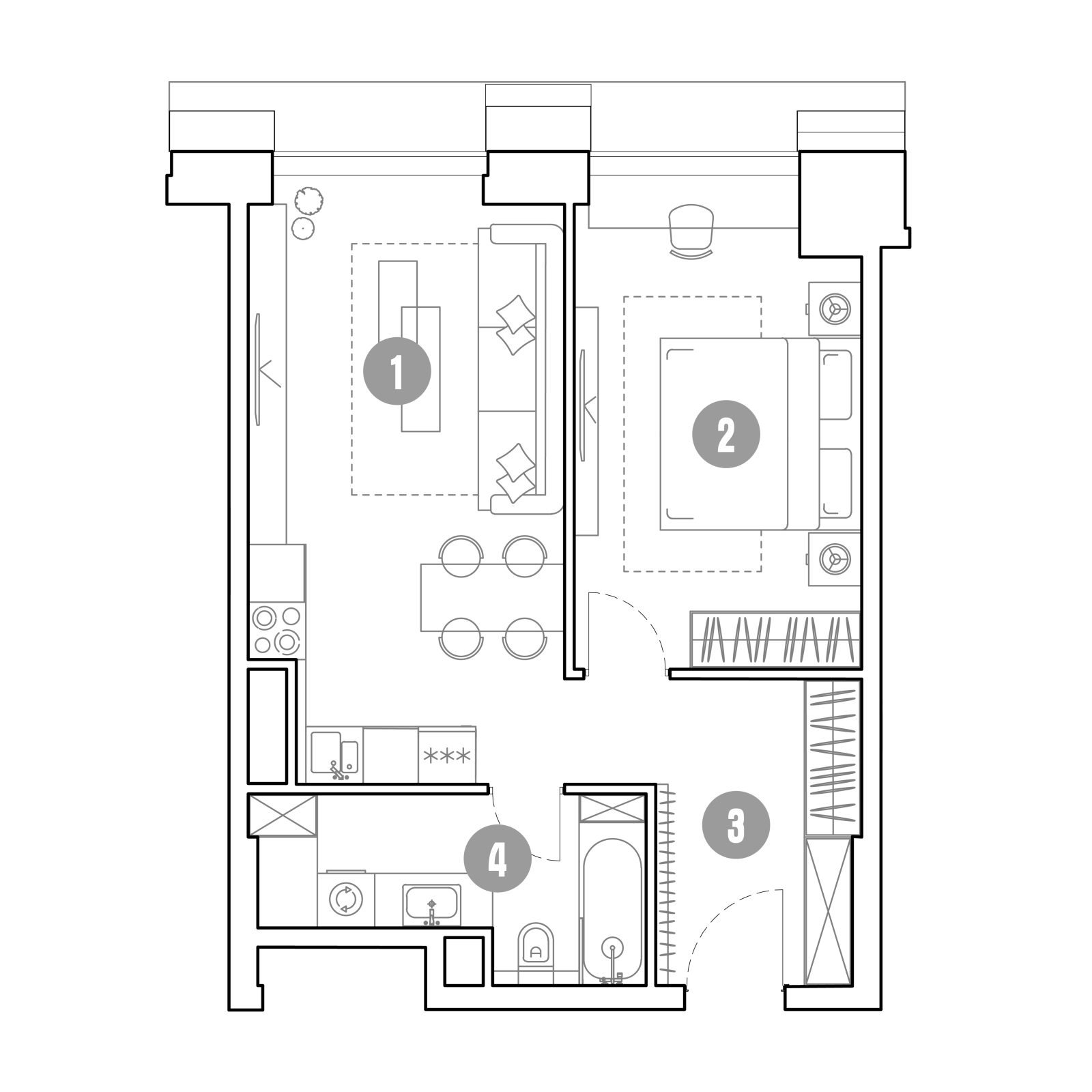 Планировка: 2-комнатная квартира, 49,4 м²