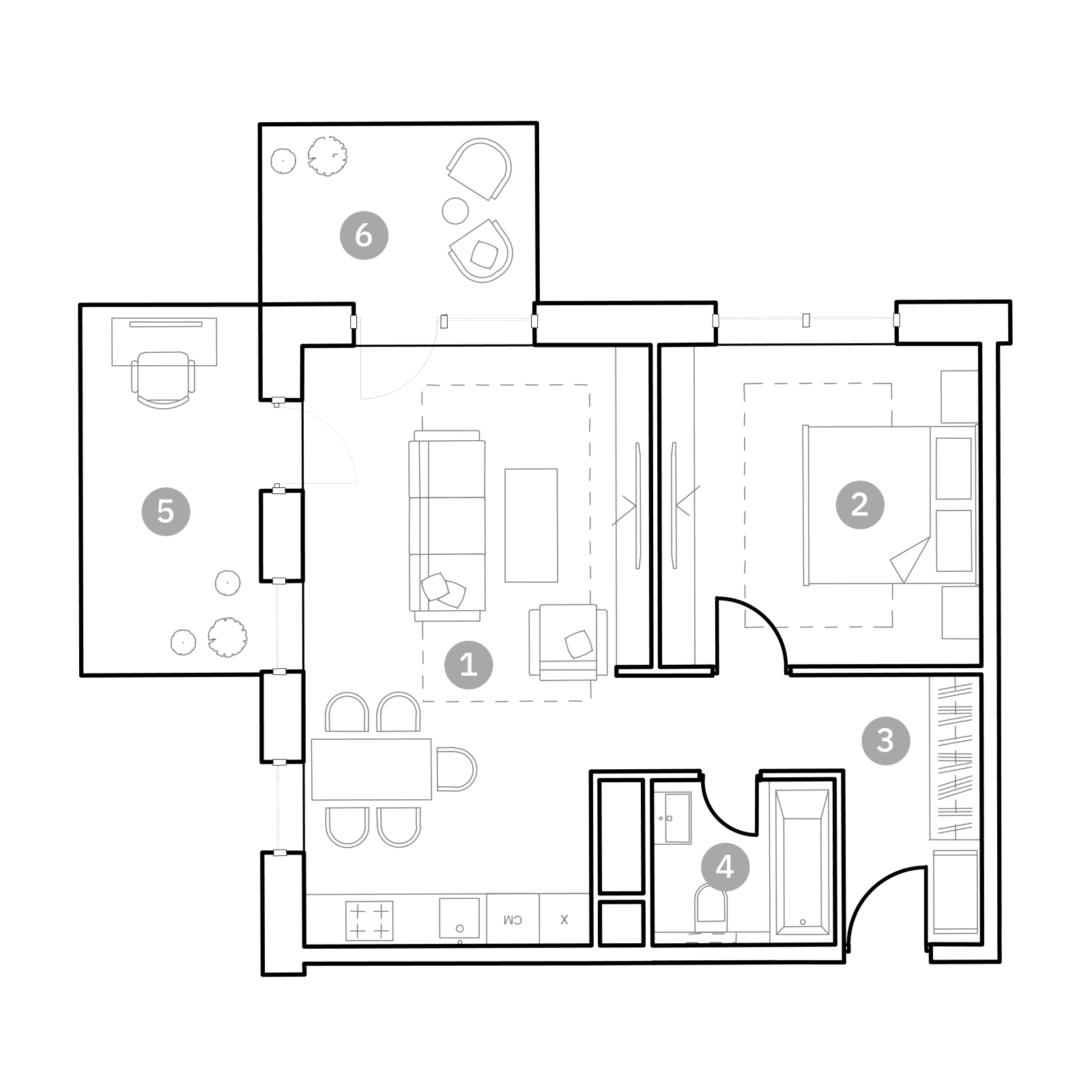 Планировка: 2-комнатная квартира, 64,8 м²