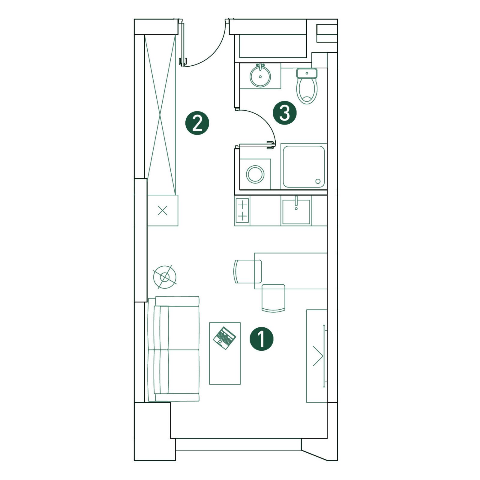 Планировка: студия, 26,2 м²
