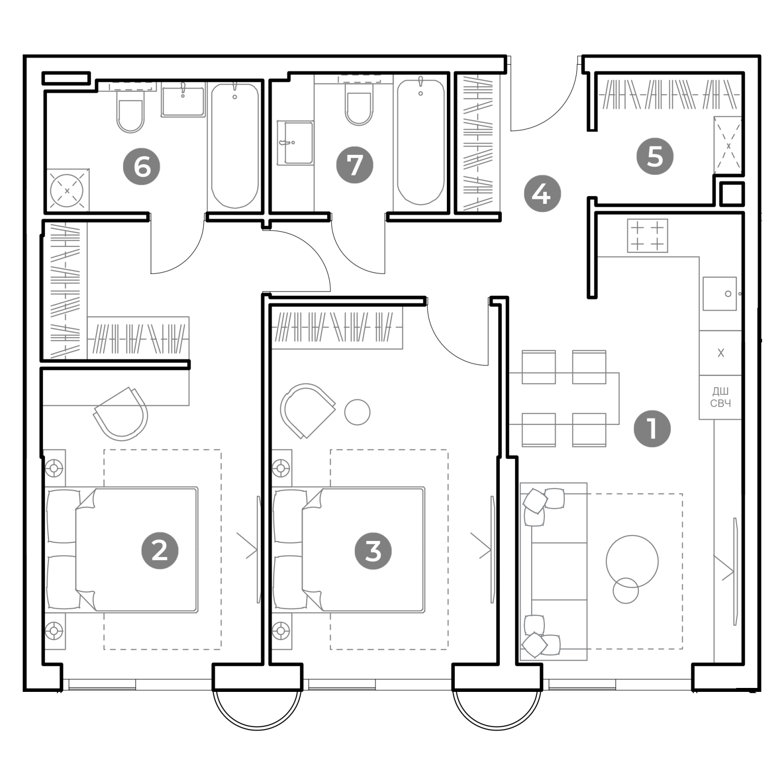Планировка: 3-комнатная квартира, 73,0 м²