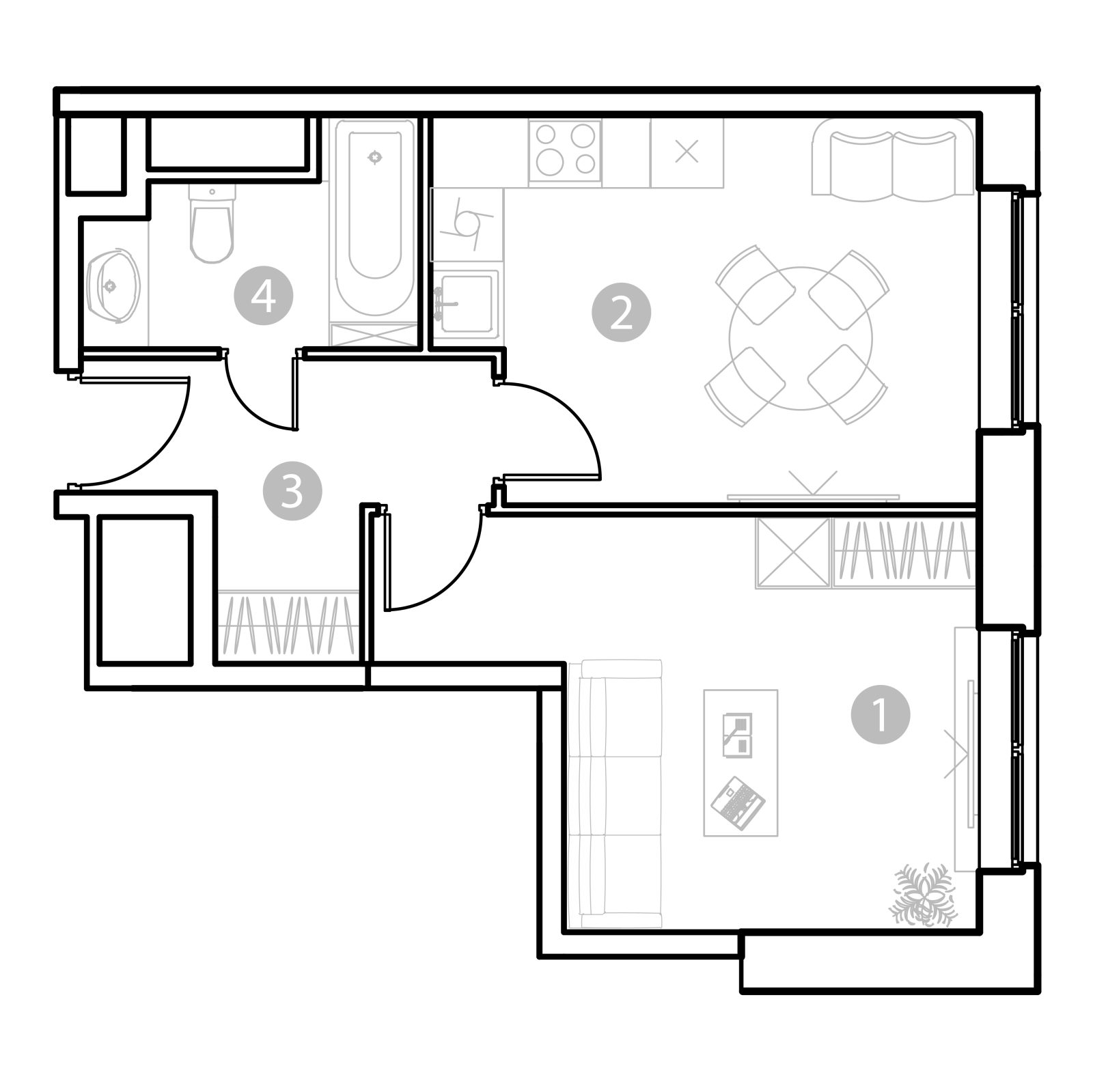 Планировка: 1-комнатная квартира, 38,2 м²