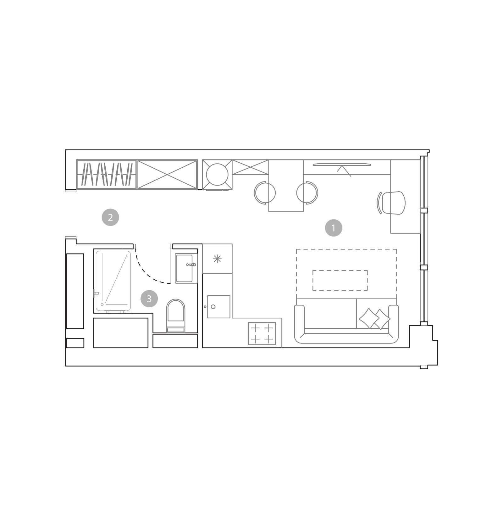 Планировка: студия, 24,4 м²
