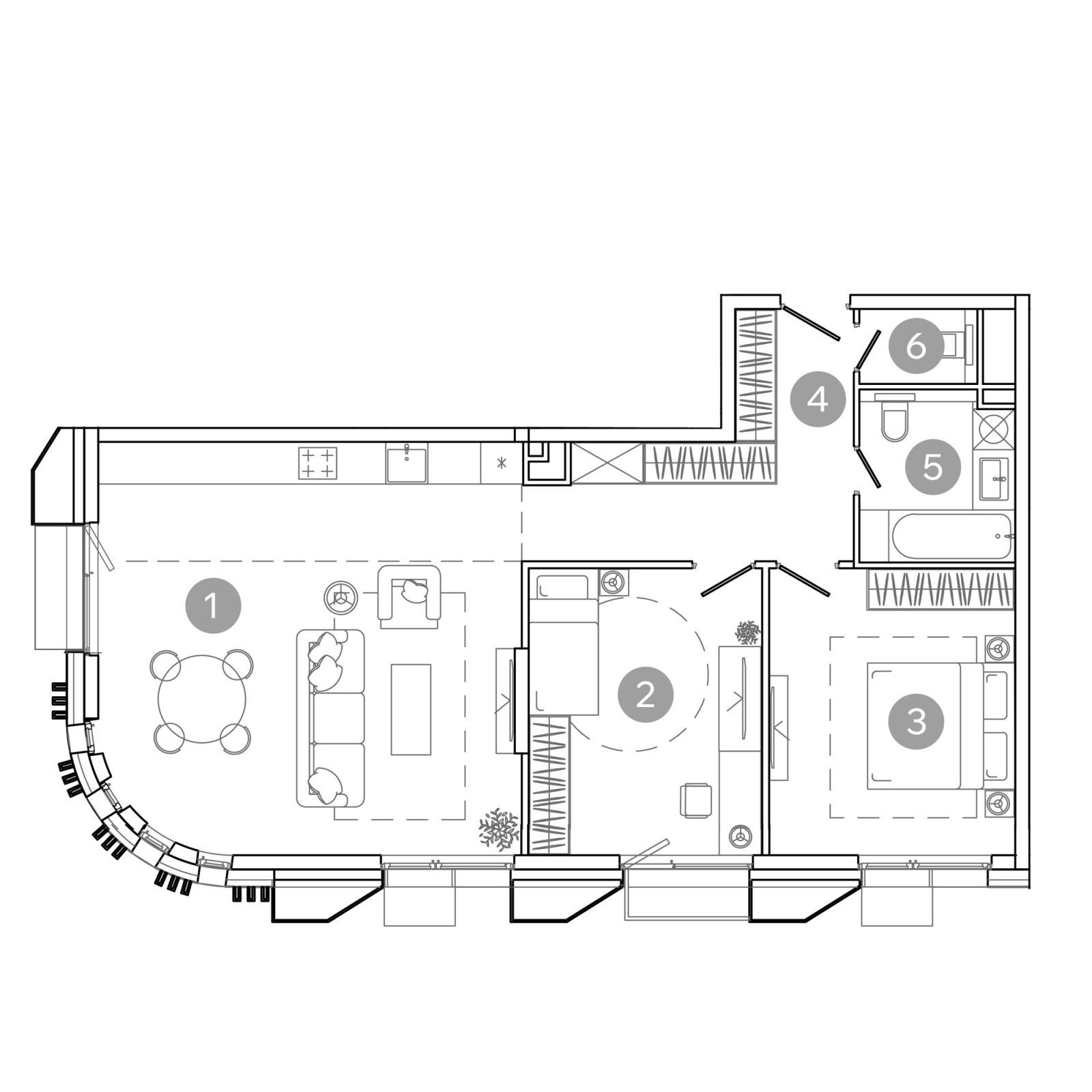 Планировка: 3-комнатная квартира, 80,2 м²