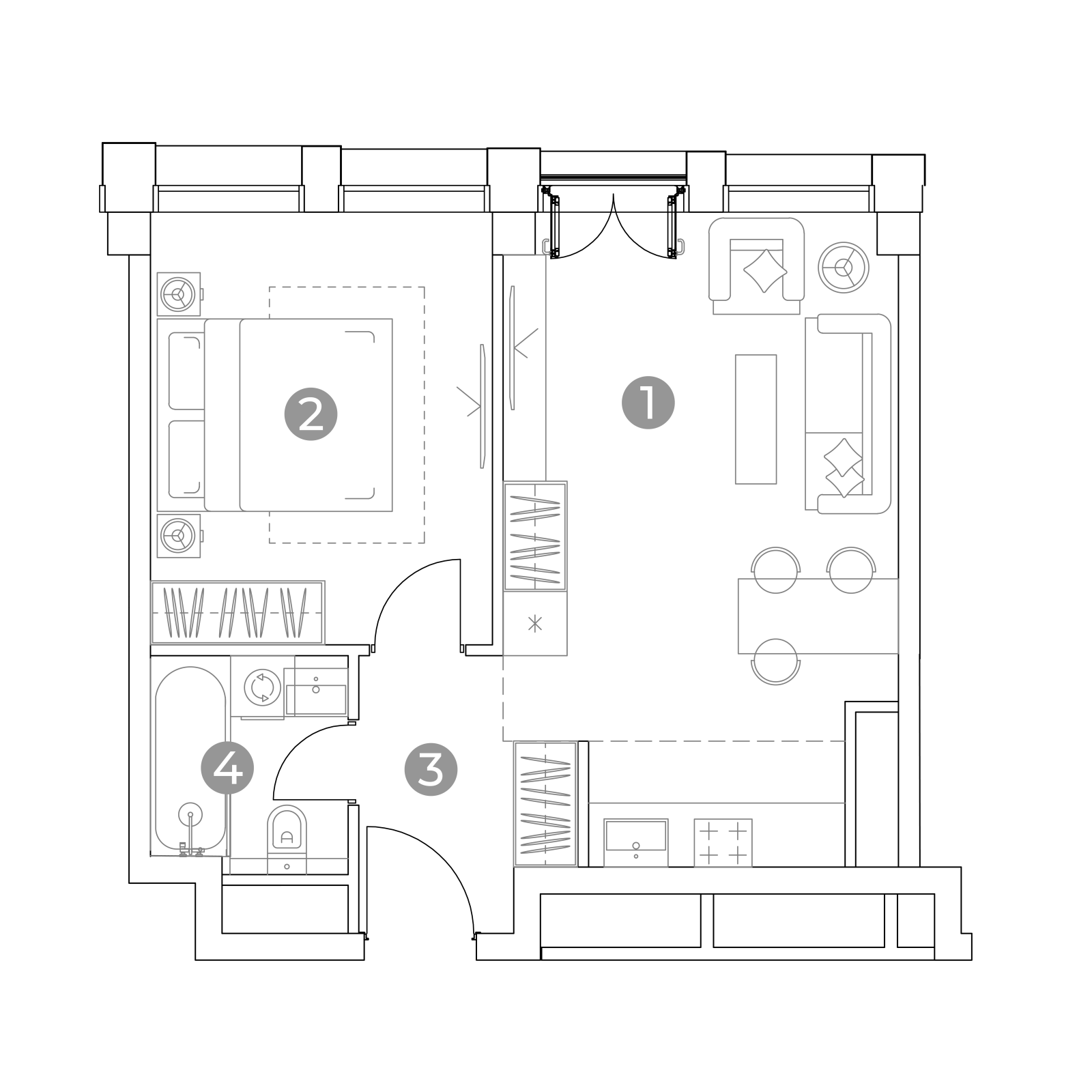 Планировка: 2-комнатная квартира, 41,8 м²