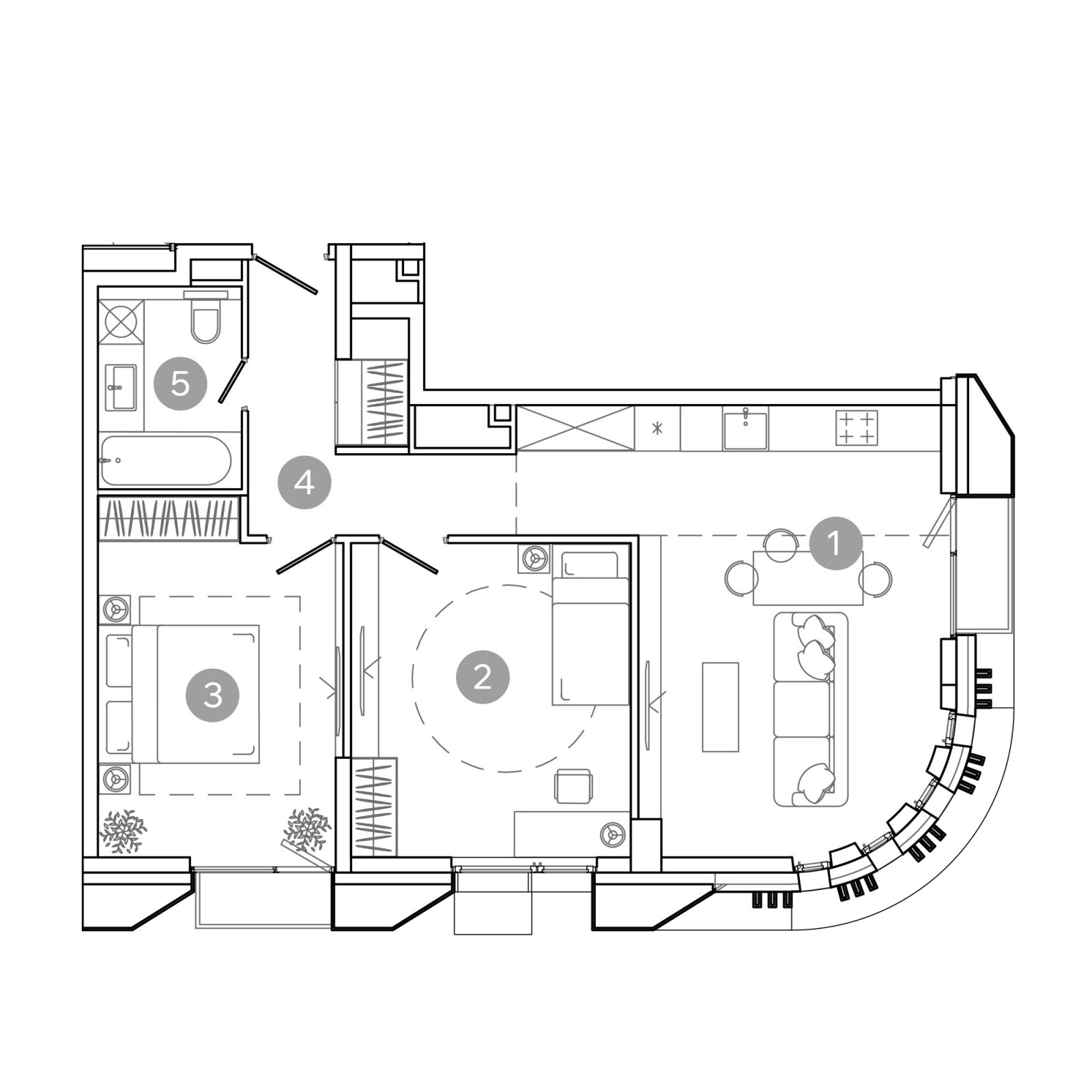 Планировка: 3-комнатная квартира, 67,8 м²