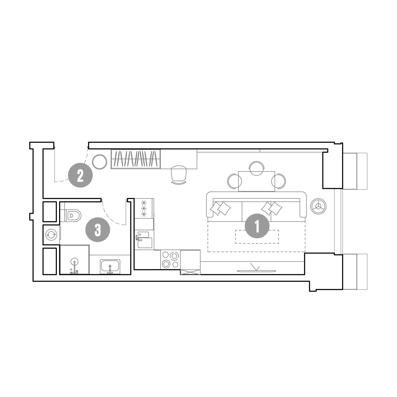 Планировка: студия, 31,4 м²