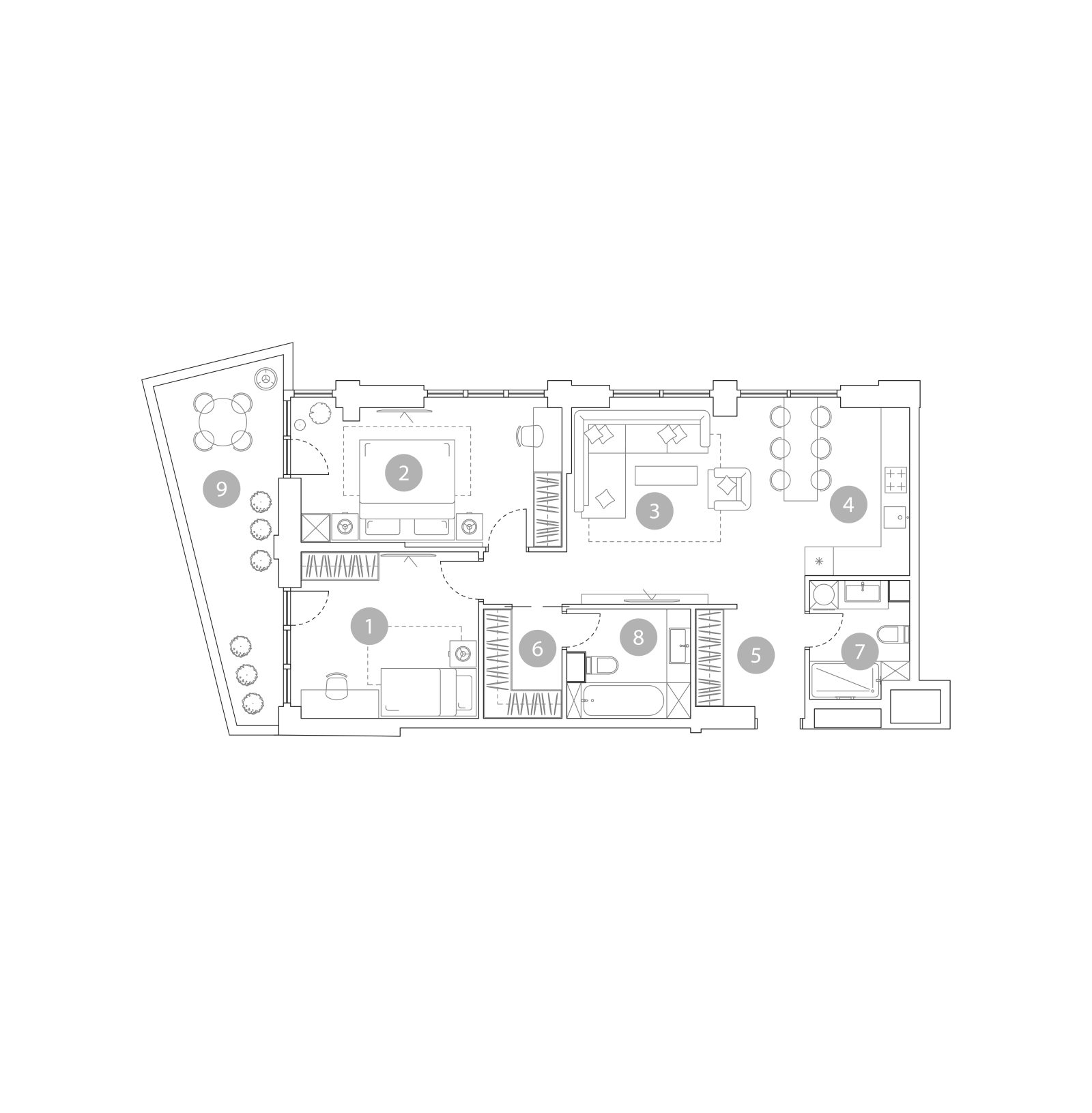 Планировка: 3-комнатная квартира, 85,8 м²