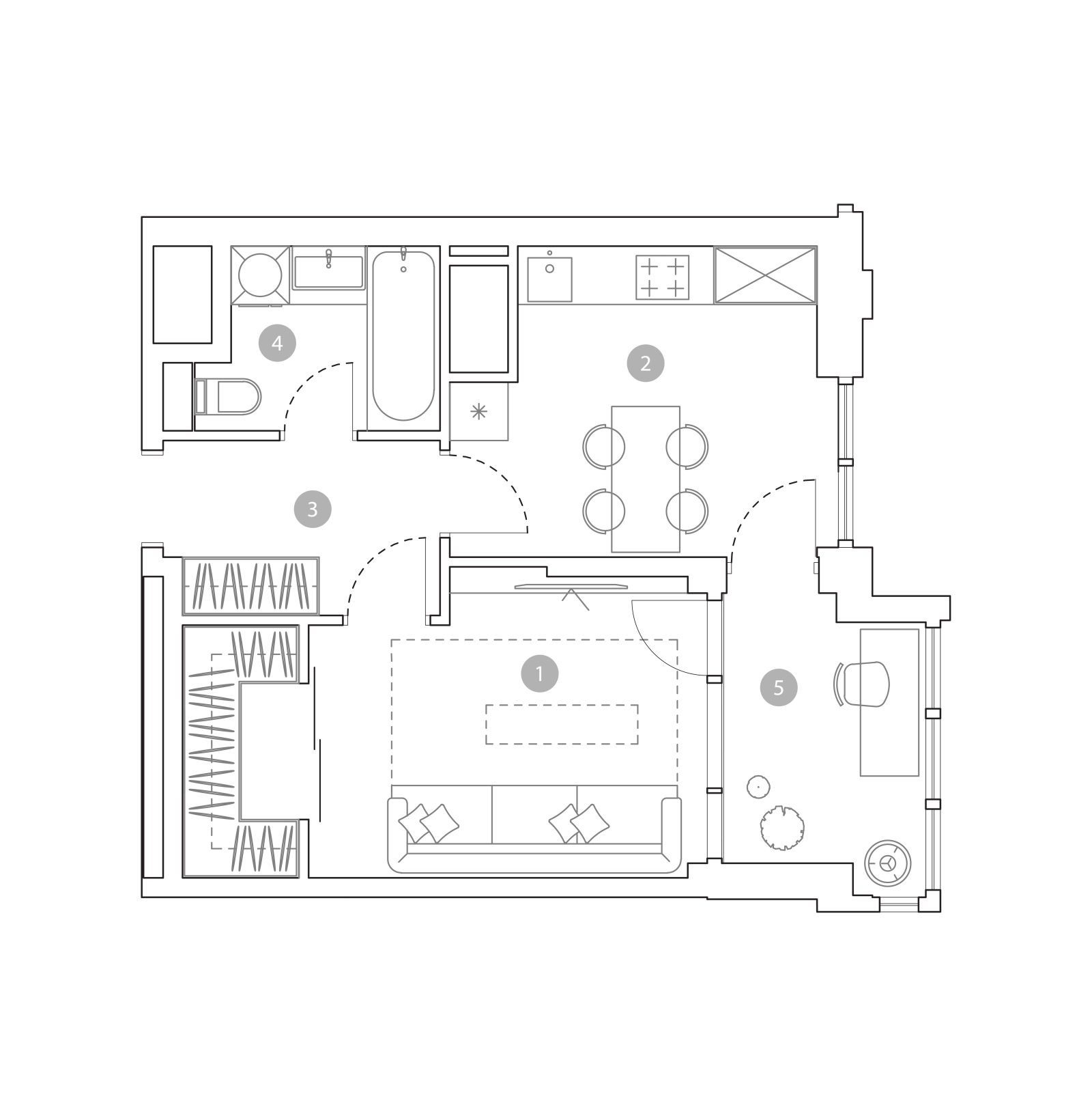 Планировка: 1-комнатная квартира, 39,3 м²