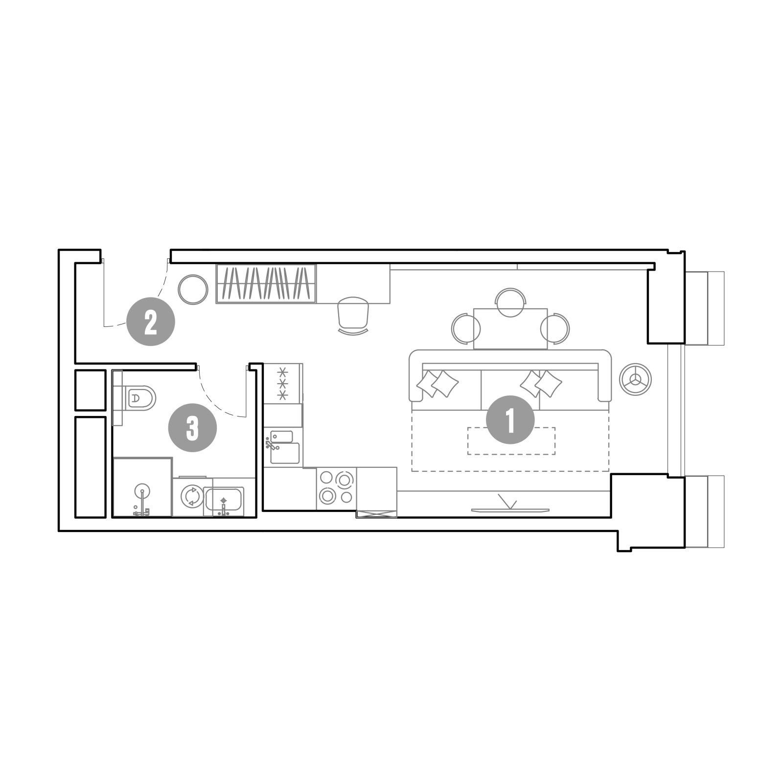 Планировка: студия, 31,0 м²