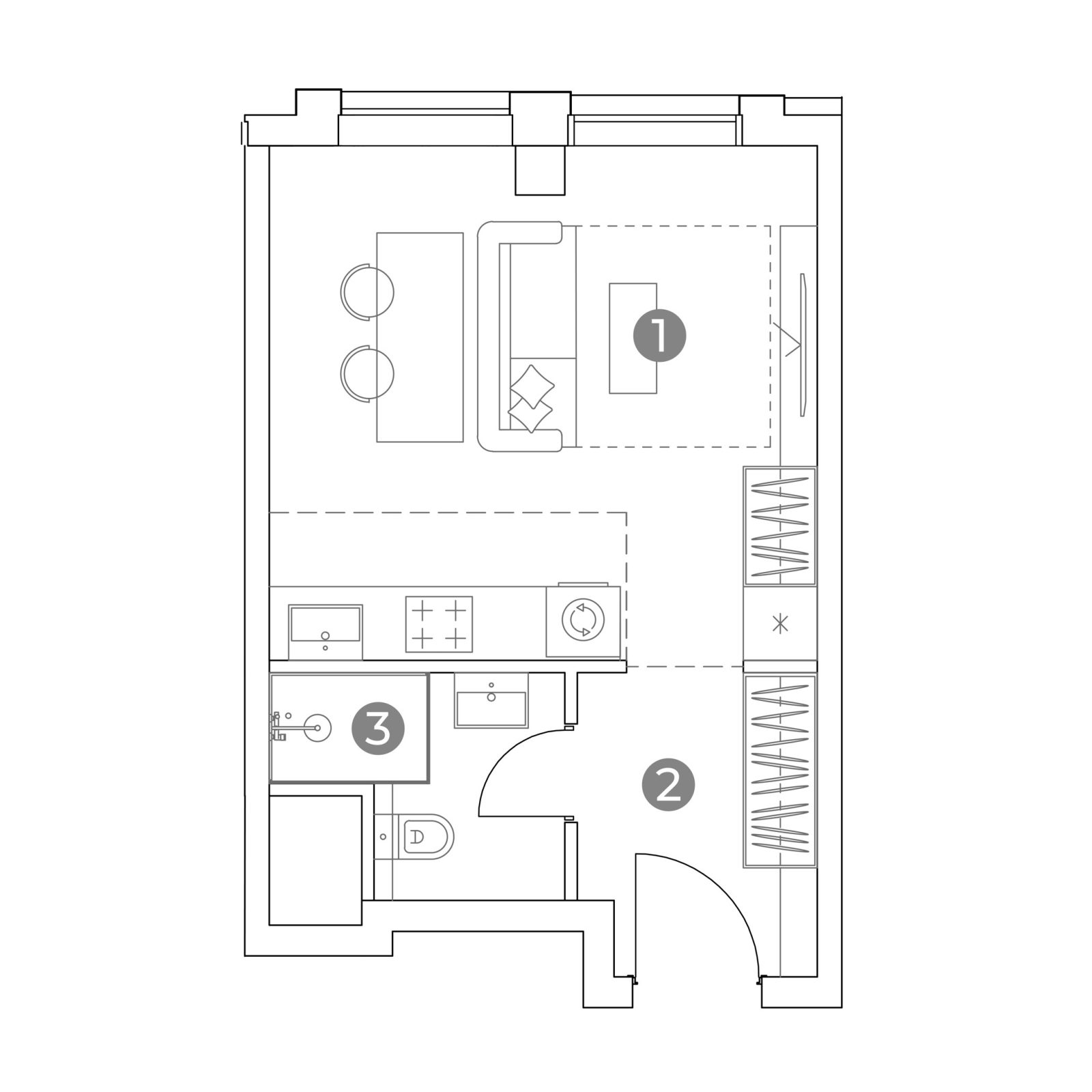 Планировка: студия, 27,0 м²