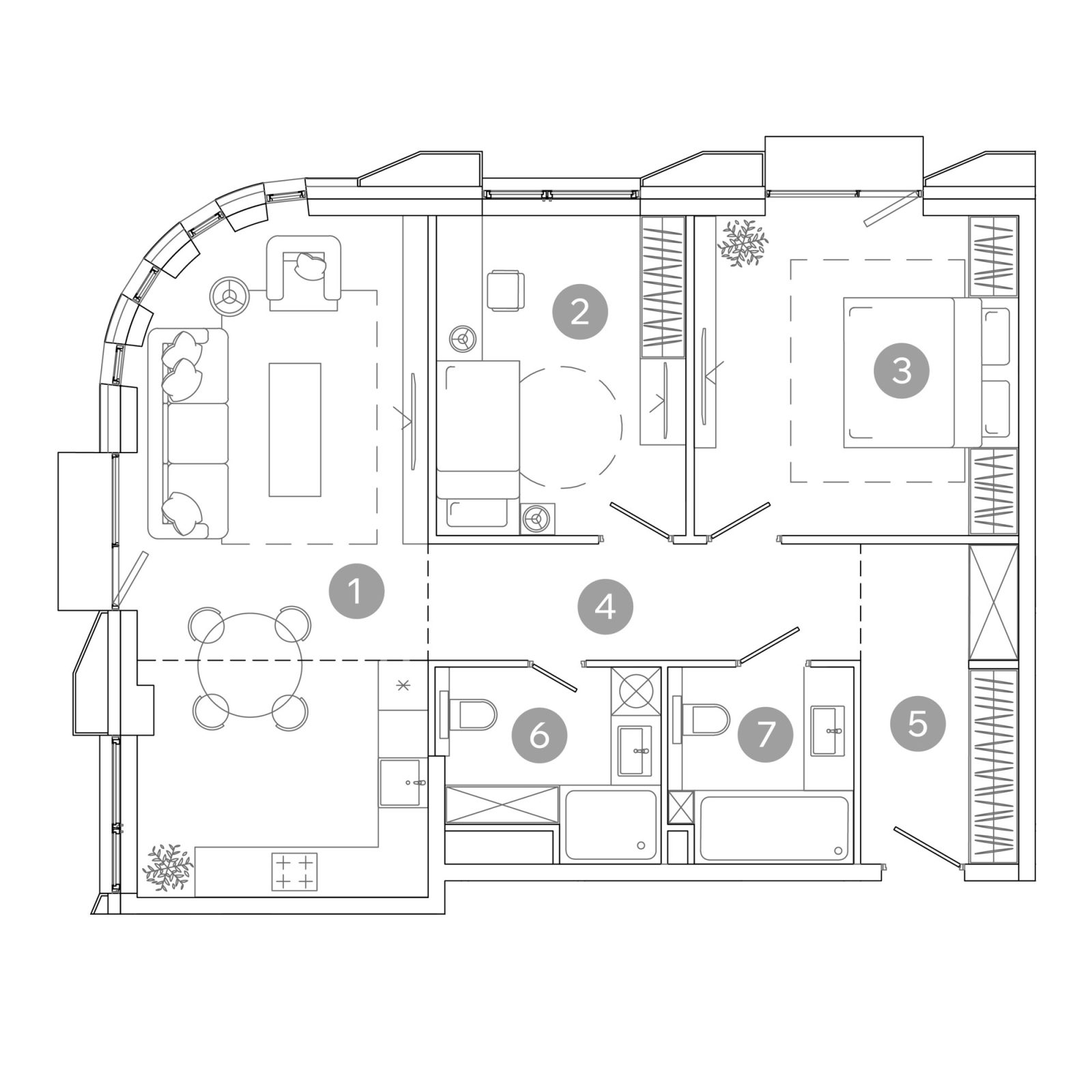 Планировка: 3-комнатная квартира, 78,5 м²