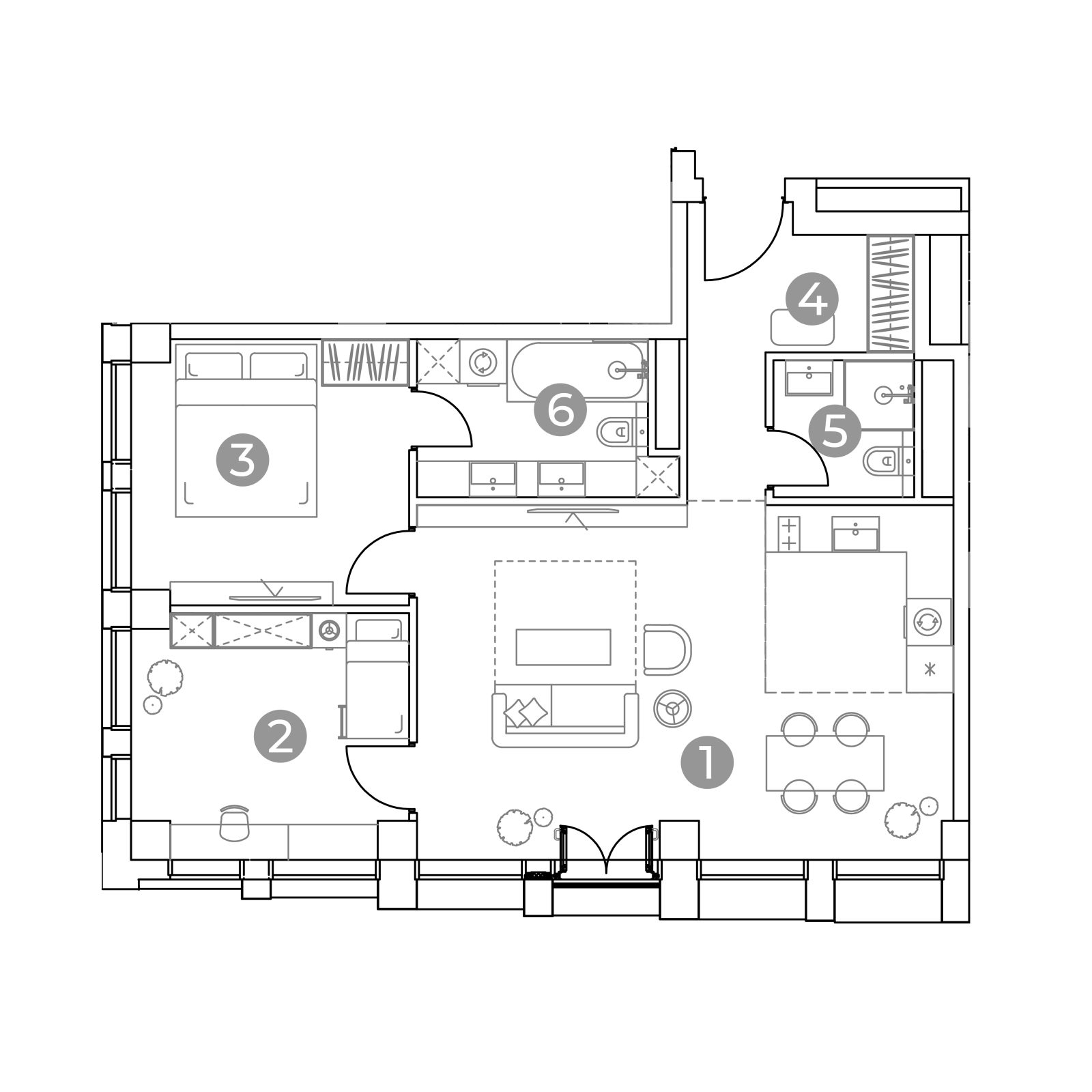 Планировка: 3-комнатная квартира, 69,6 м²
