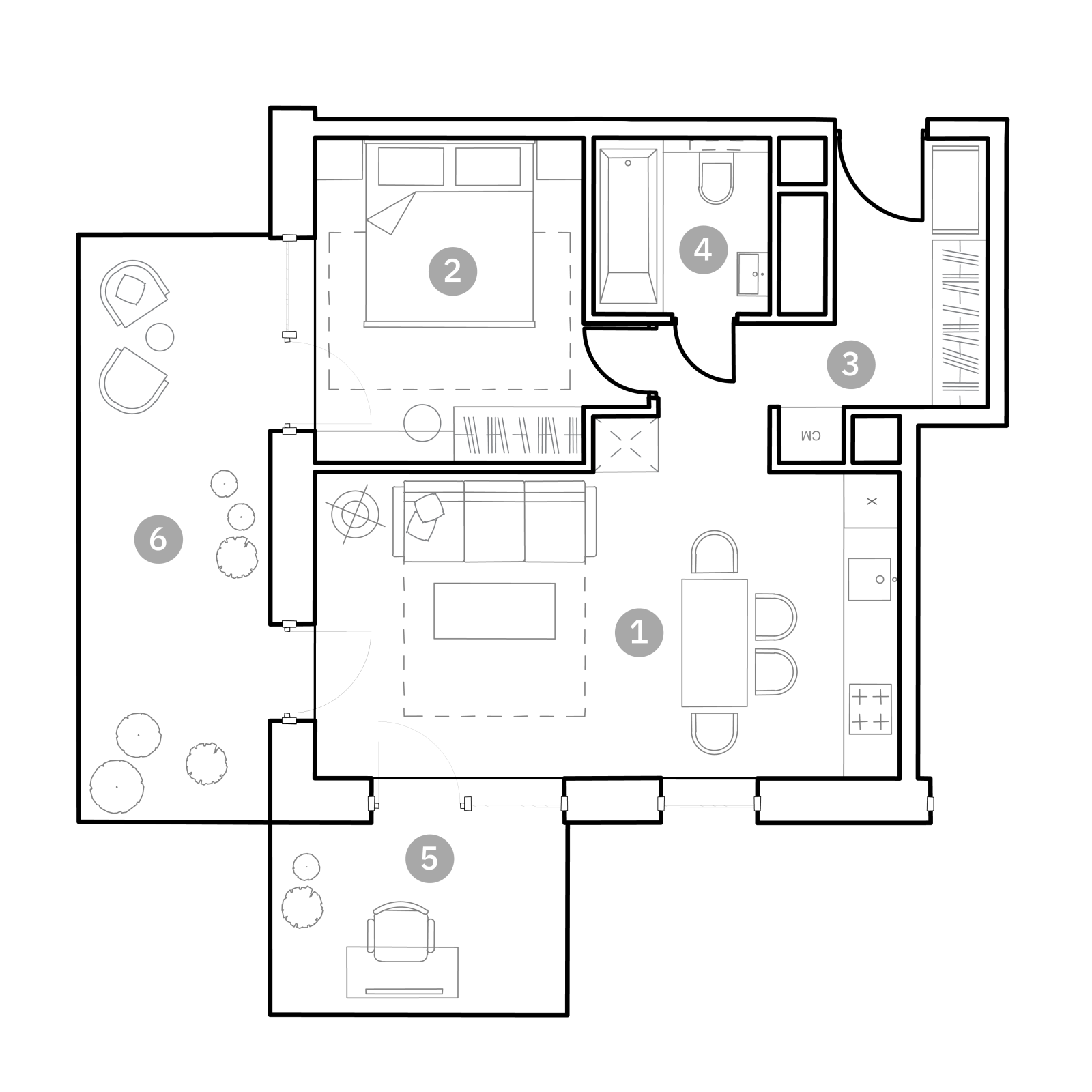 Планировка: 2-комнатная квартира, 60,9 м²