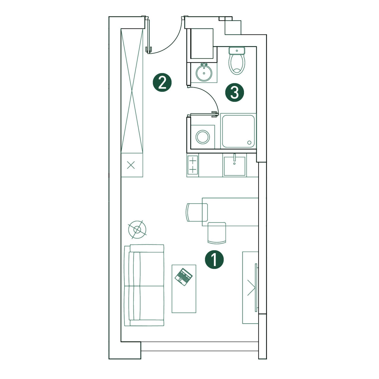 Планировка: студия, 26,0 м²