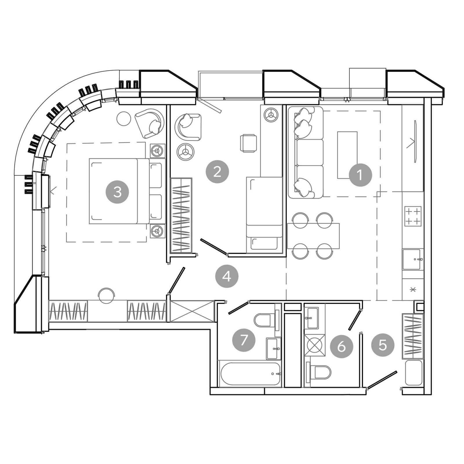 Планировка: 3-комнатная квартира, 66,9 м²