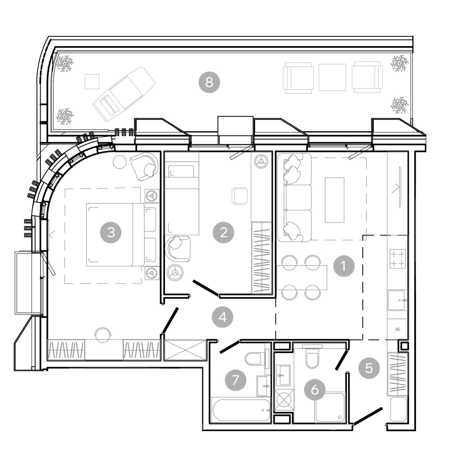 Планировка: 3-комнатная квартира, 73,1 м²