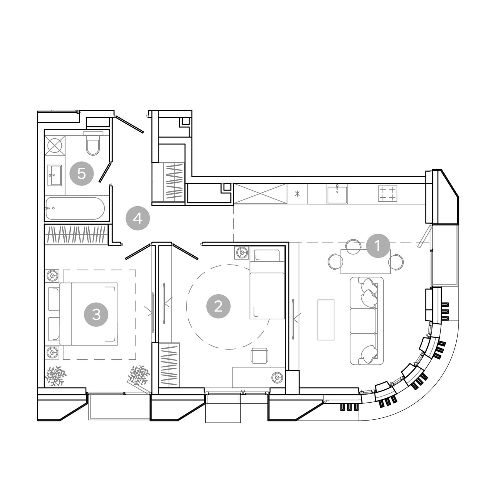 Планировка: 3-комнатная квартира, 67,8 м²