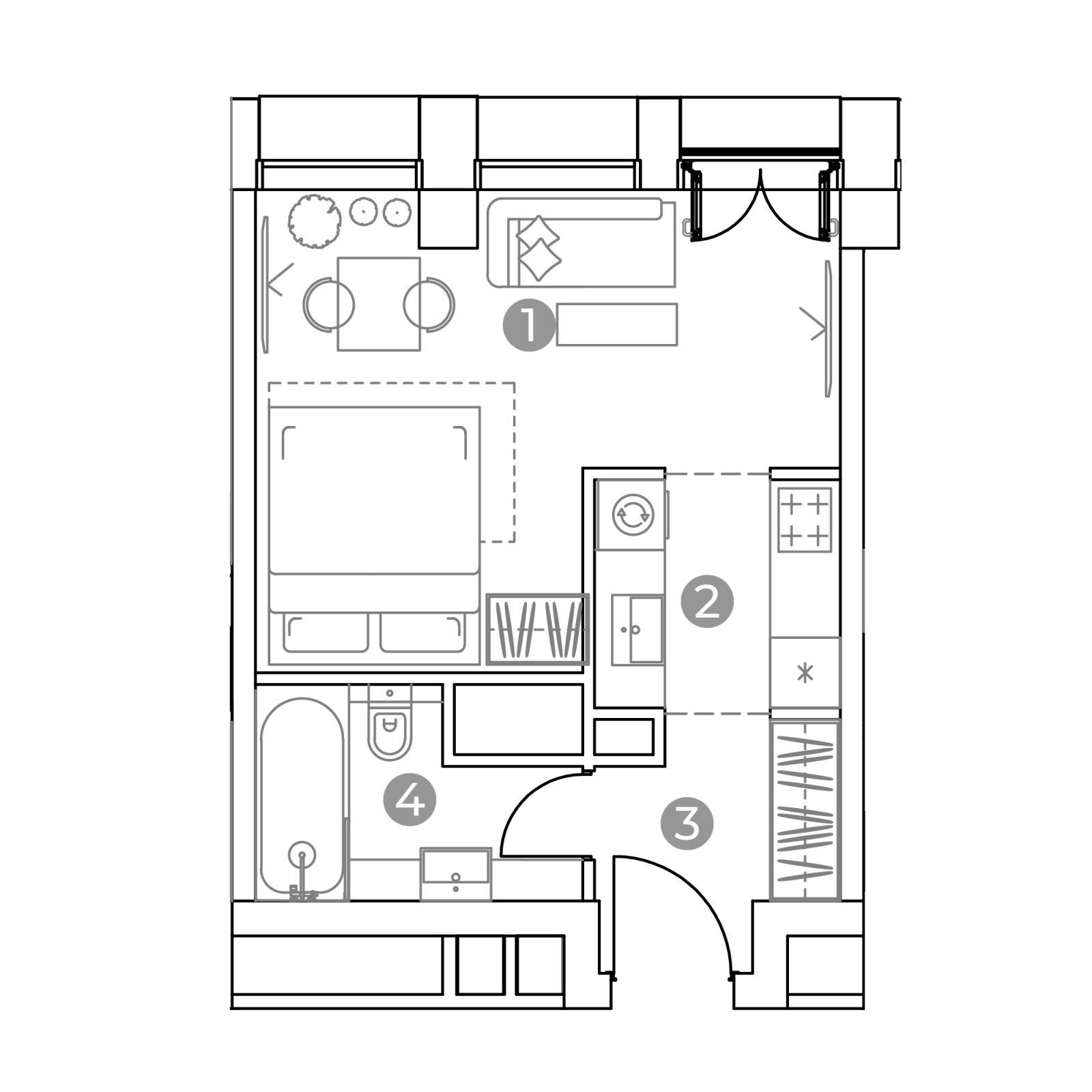 Планировка: студия, 29,0 м²