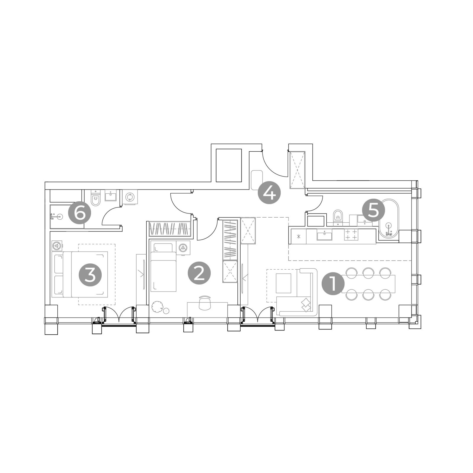 Планировка: 3-комнатная квартира, 69,8 м²