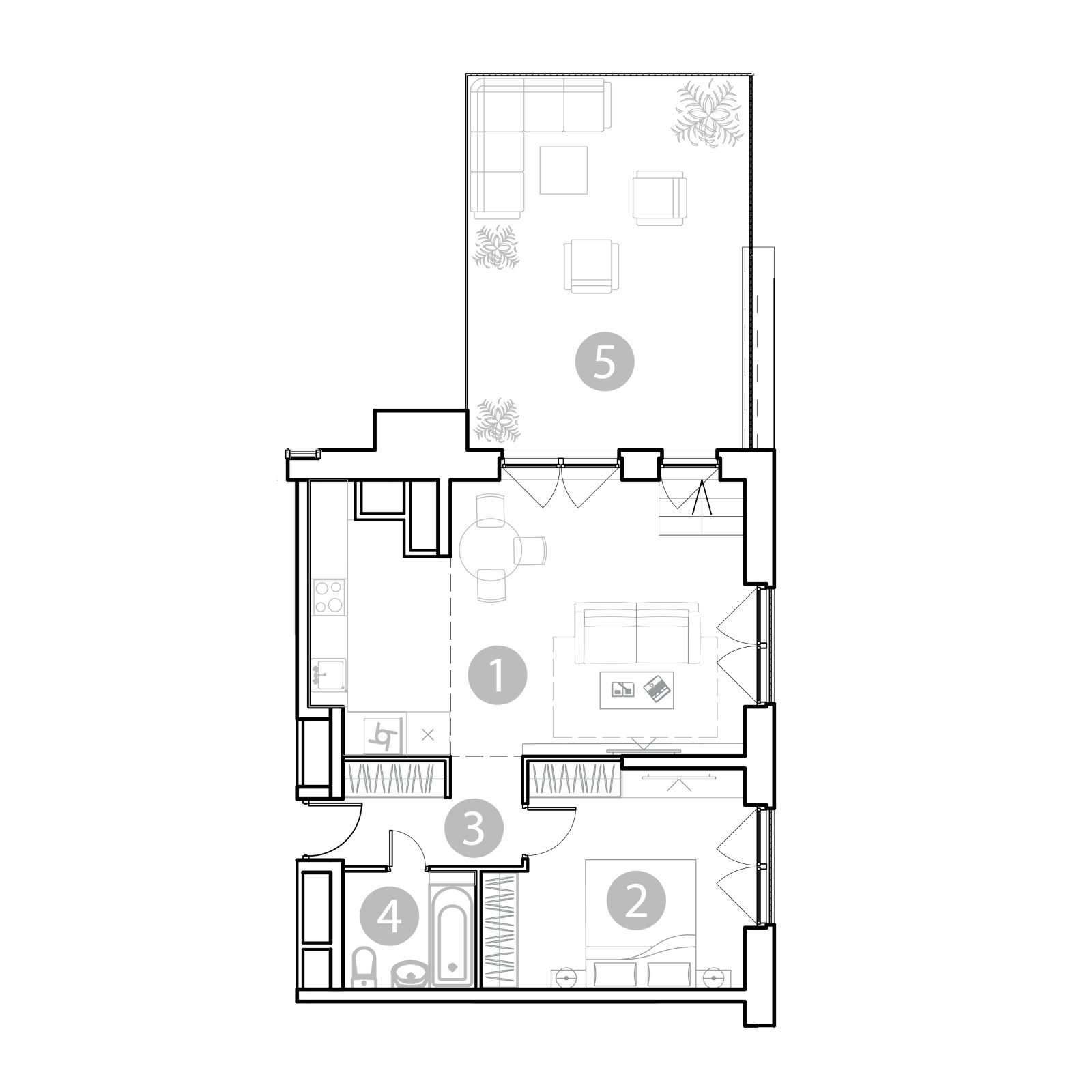 Планировка: 2-комнатная квартира, 82,8 м²