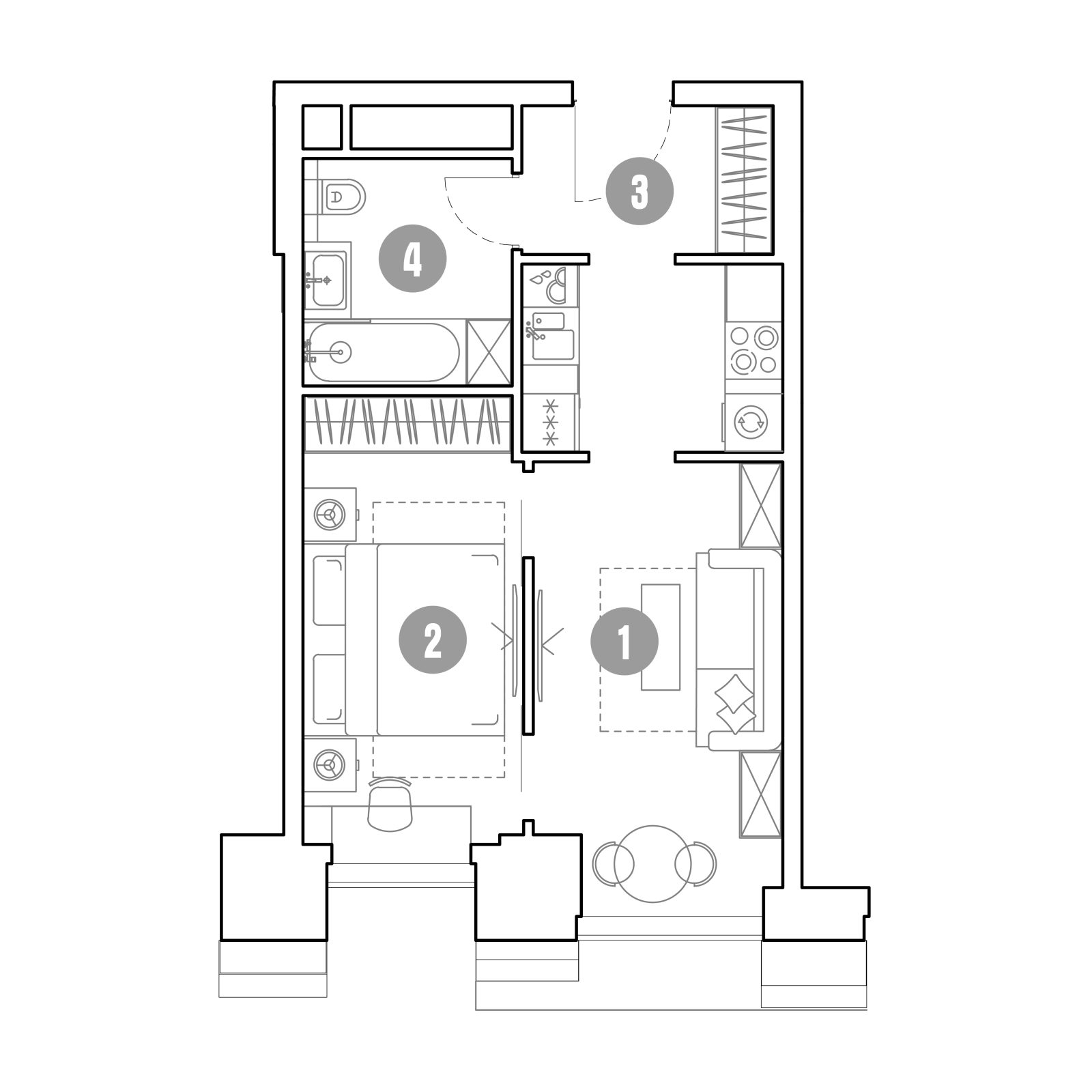 Планировка: 2-комнатная квартира, 37,8 м²