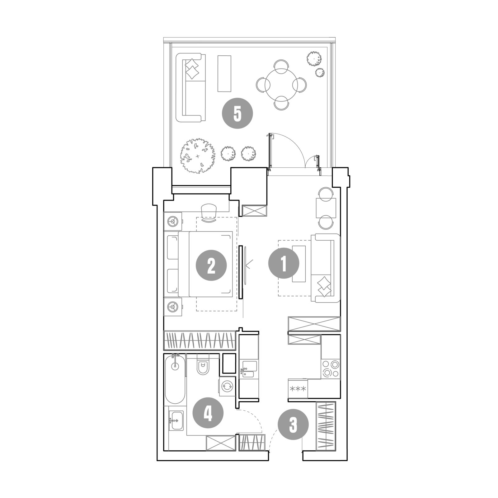 Планировка: 2-комнатная квартира, 59,6 м²