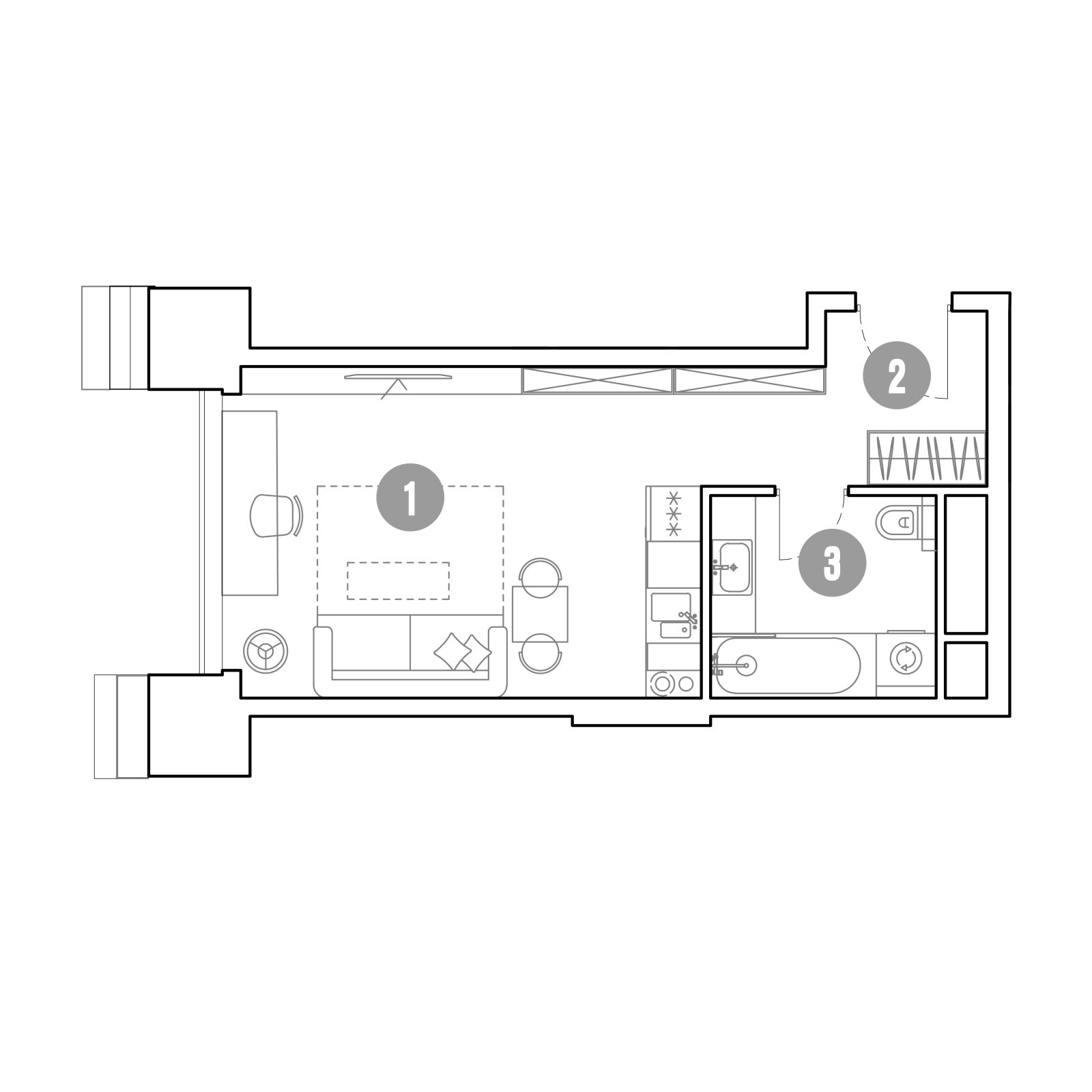 Планировка: студия, 29,1 м²