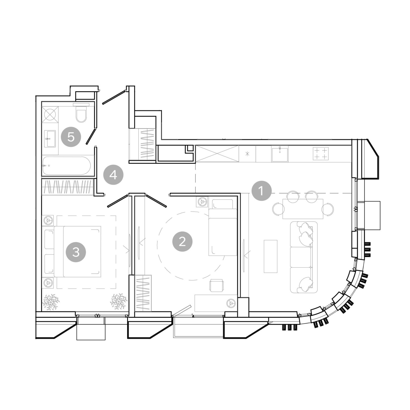 Планировка: 3-комнатная квартира, 67,8 м²