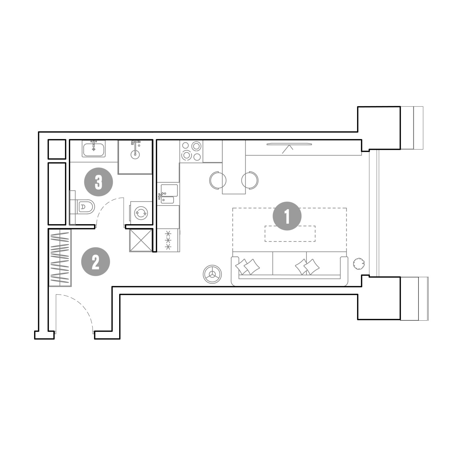 Планировка: студия, 31,5 м²
