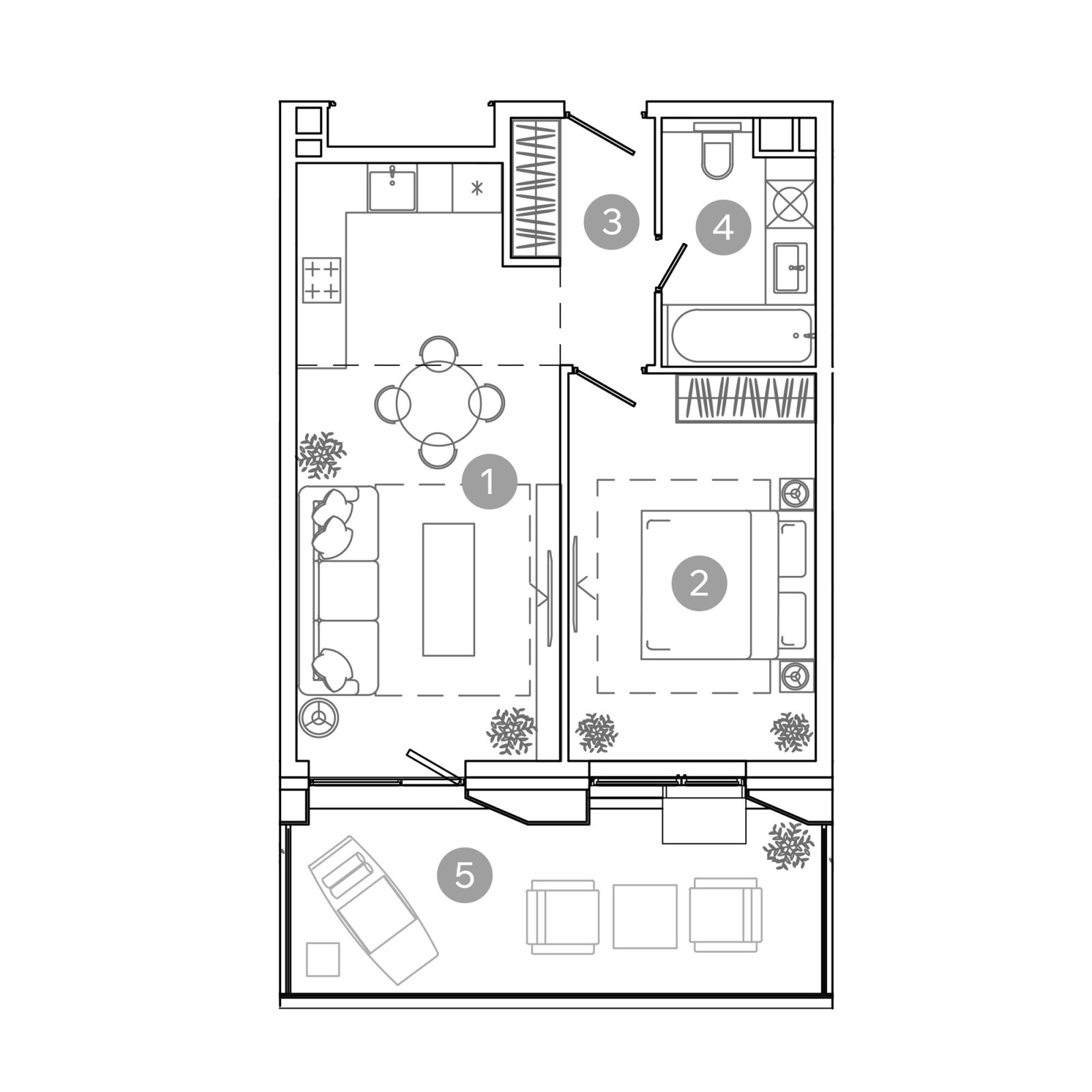Планировка: 2-комнатная квартира, 50,2 м²