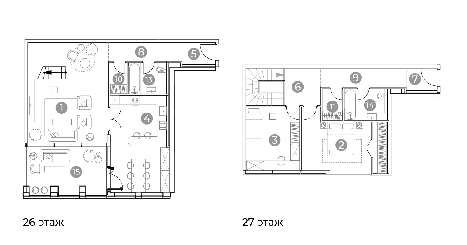 Планировка: 3-комнатная квартира, 140,9 м²