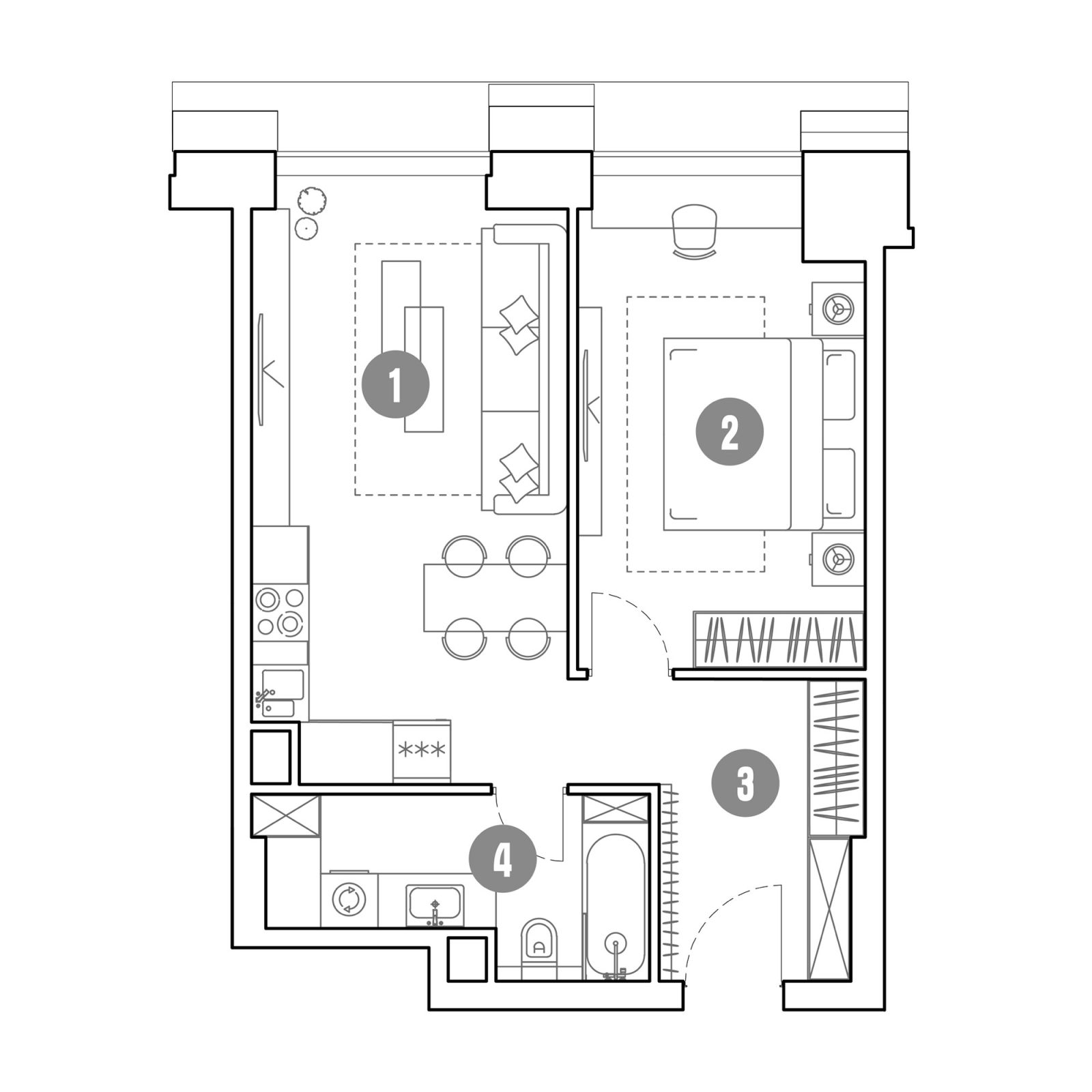 Планировка: 2-комнатная квартира, 49,1 м²
