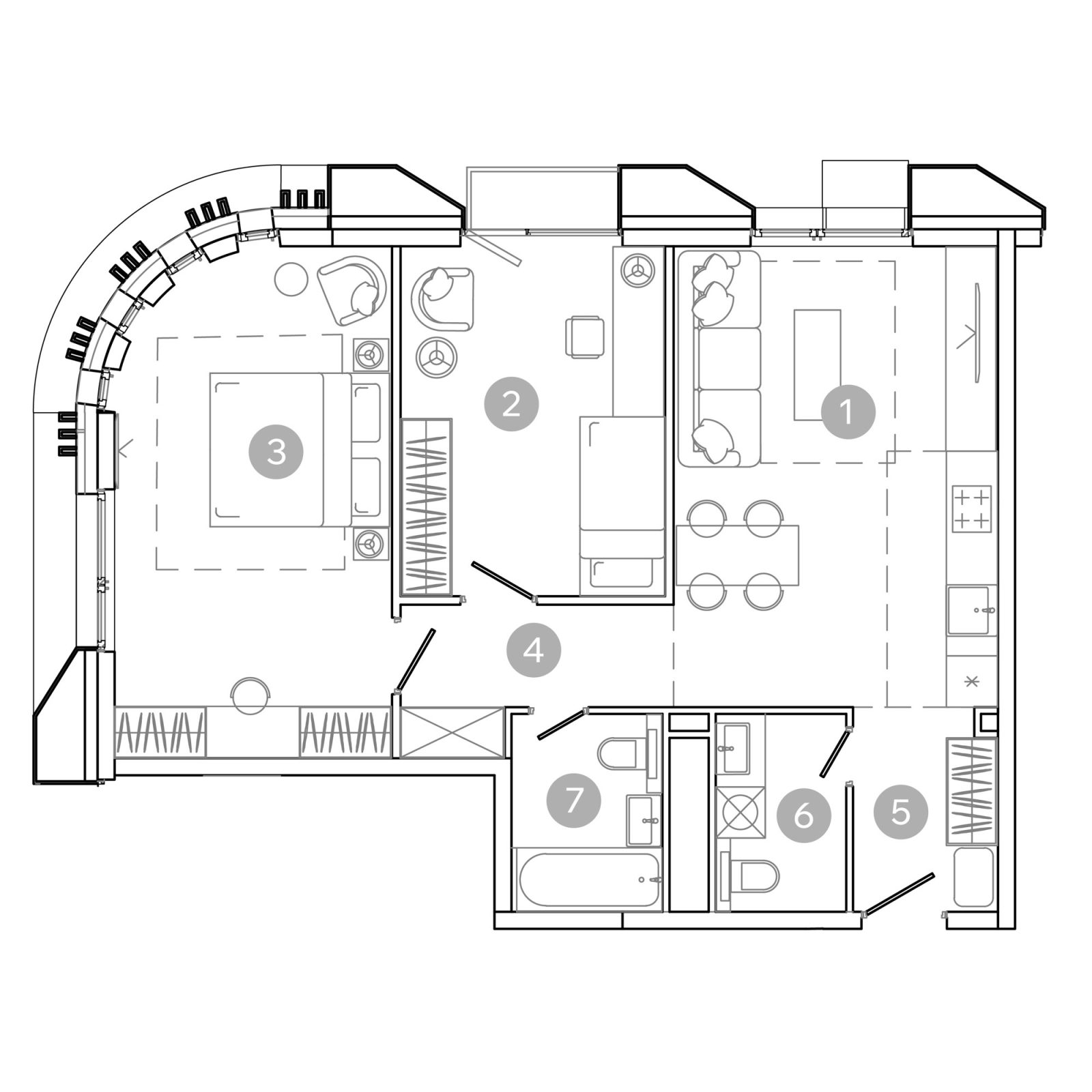Планировка: 3-комнатная квартира, 66,9 м²