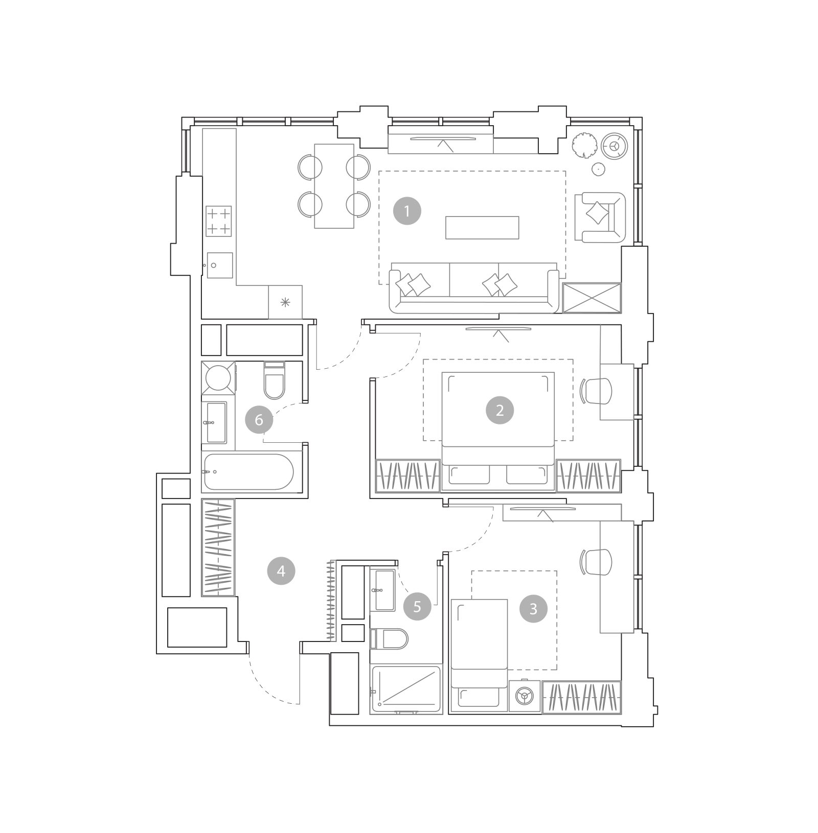 Планировка: 3-комнатная квартира, 67,6 м²